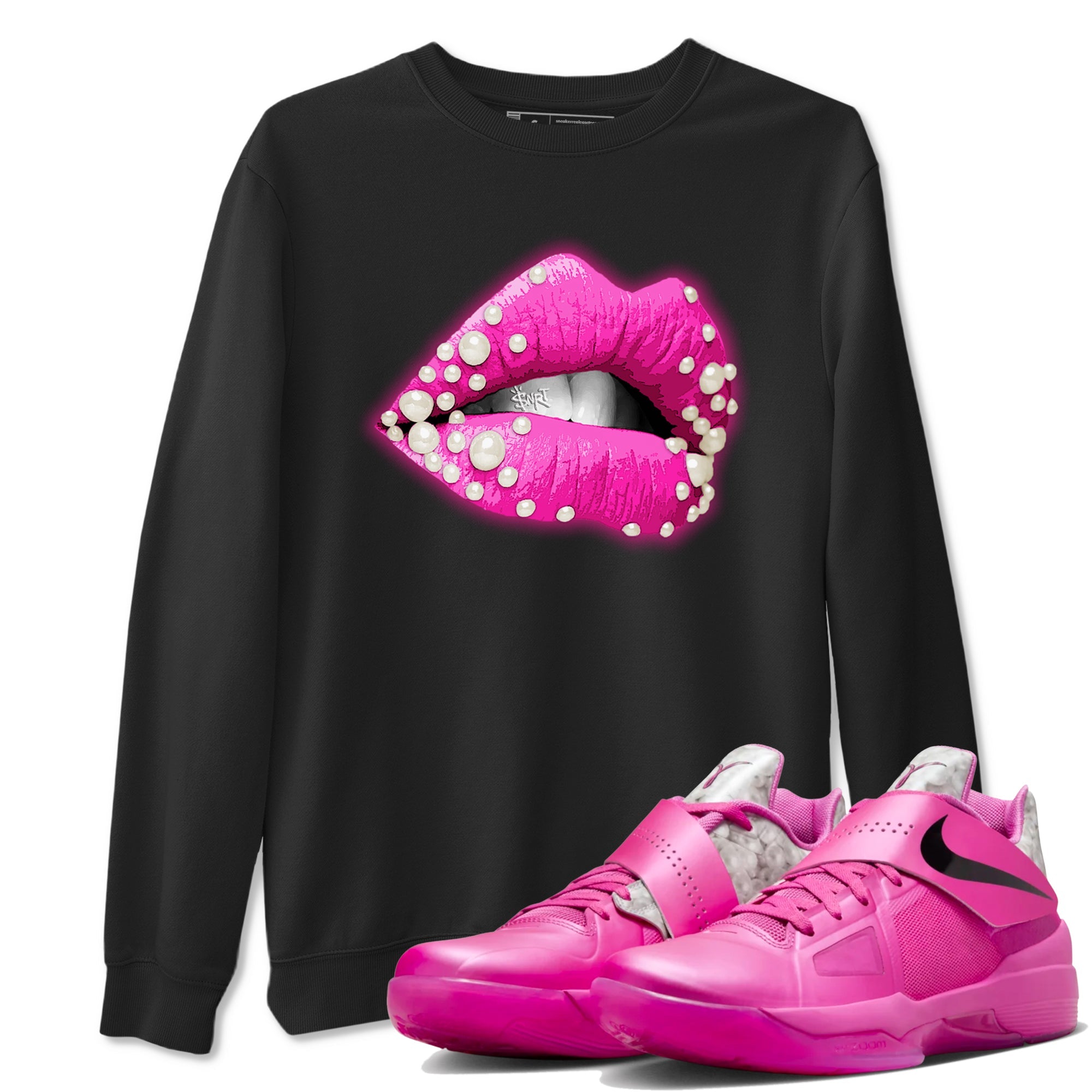 Nike KD 4 Retro Aunt Pearl shirts to match jordans Pearl Lips sneaker match tees Nike KD 4 Aunt Pearl match shoes to clothes Drip Gear Zone unisex cotton Black 1 shirts
