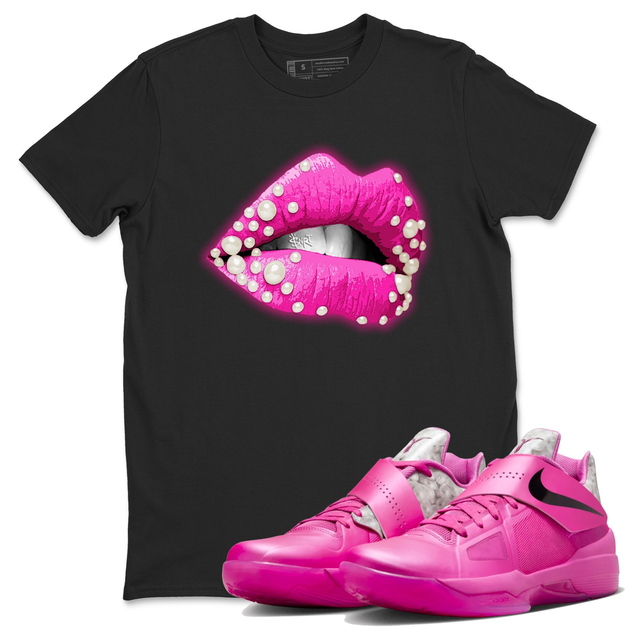 Nike KD 4 Retro Aunt Pearl shirts to match jordans Pearl Lips sneaker match tees Nike KD 4 Aunt Pearl match shoes to clothes Drip Gear Zone unisex cotton Black 1 shirts