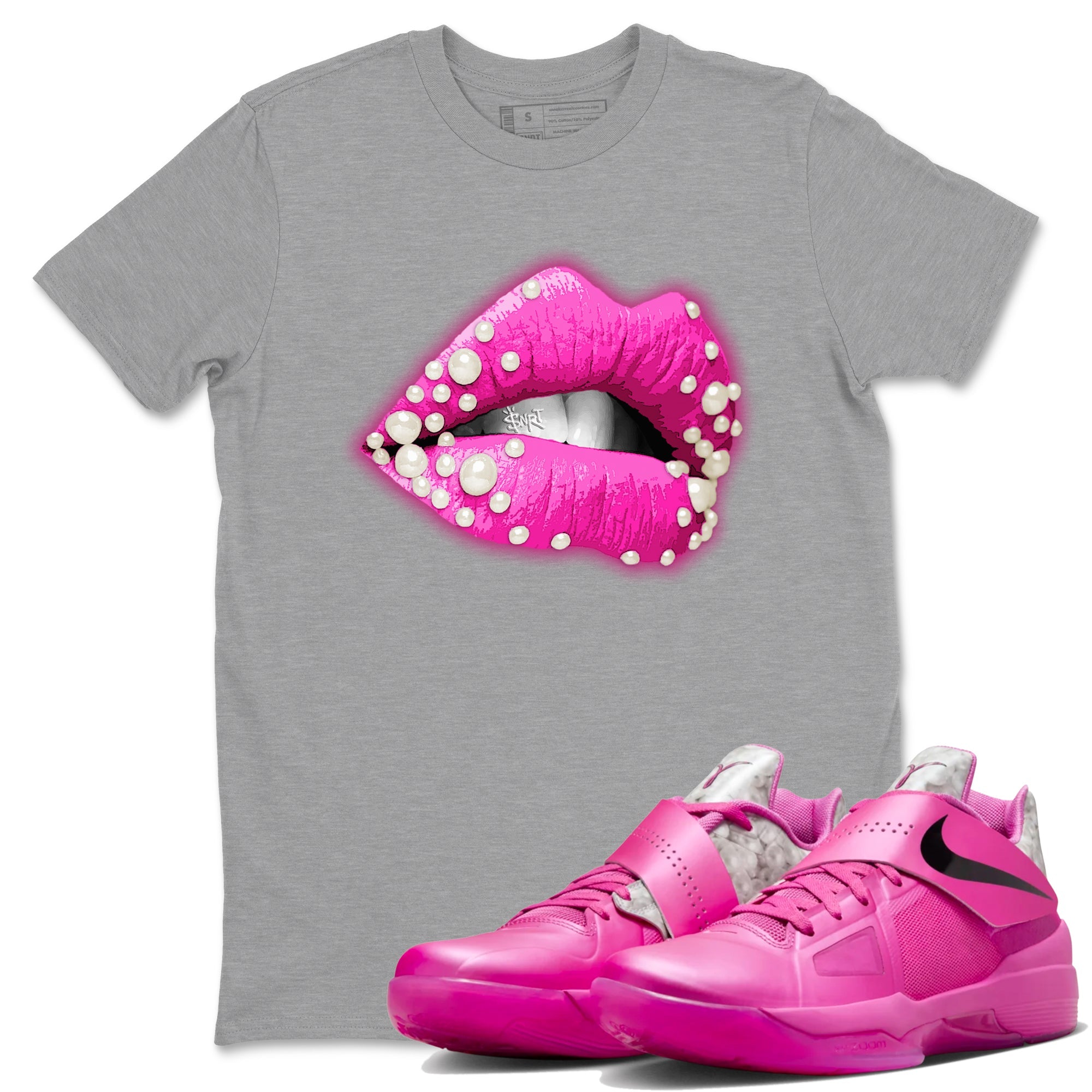 Nike KD 4 Retro Aunt Pearl shirts to match jordans Pearl Lips sneaker match tees Nike KD 4 Aunt Pearl match shoes to clothes Drip Gear Zone unisex cotton Heather Grey 1 shirts