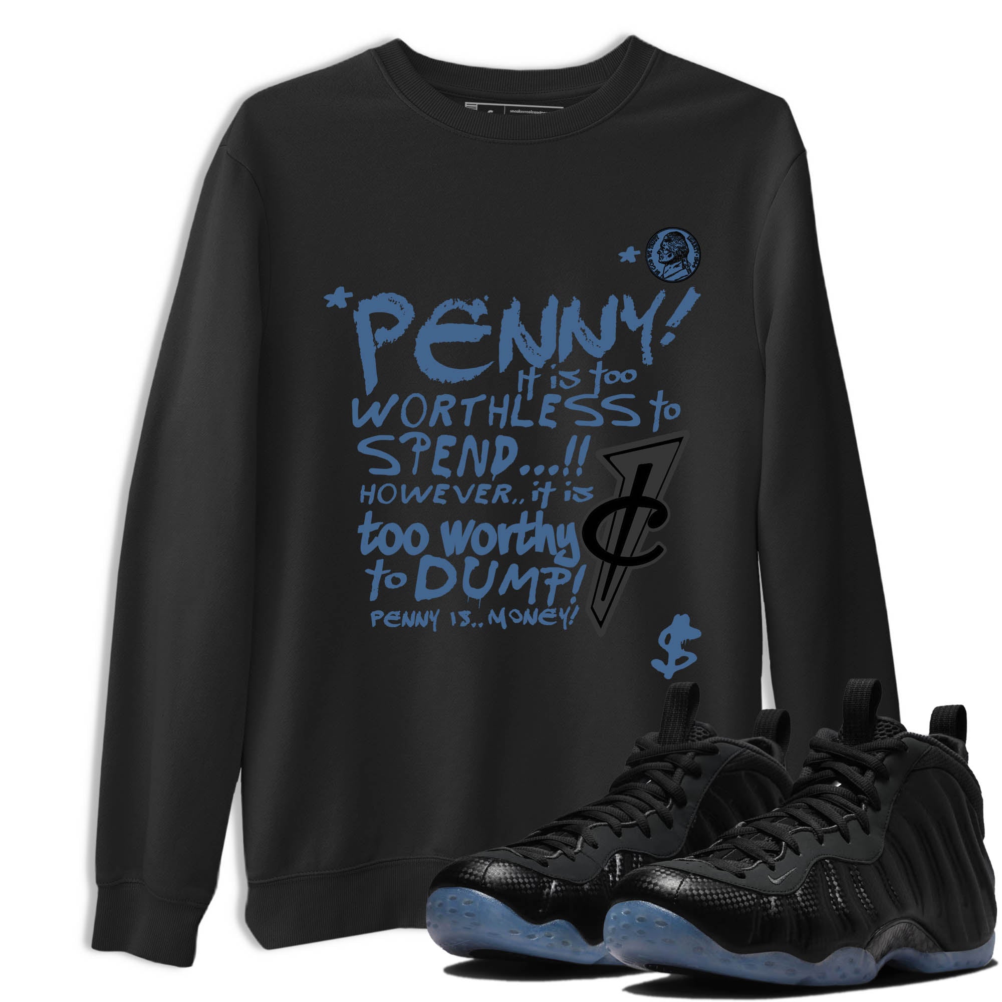 Sneaker Threads  Sneaker Tees To Match Air Foamposite One Carbon Fiber  Penny Is Graphic Tee Black 1. Perfect for Jordan releases 2025 colorways.