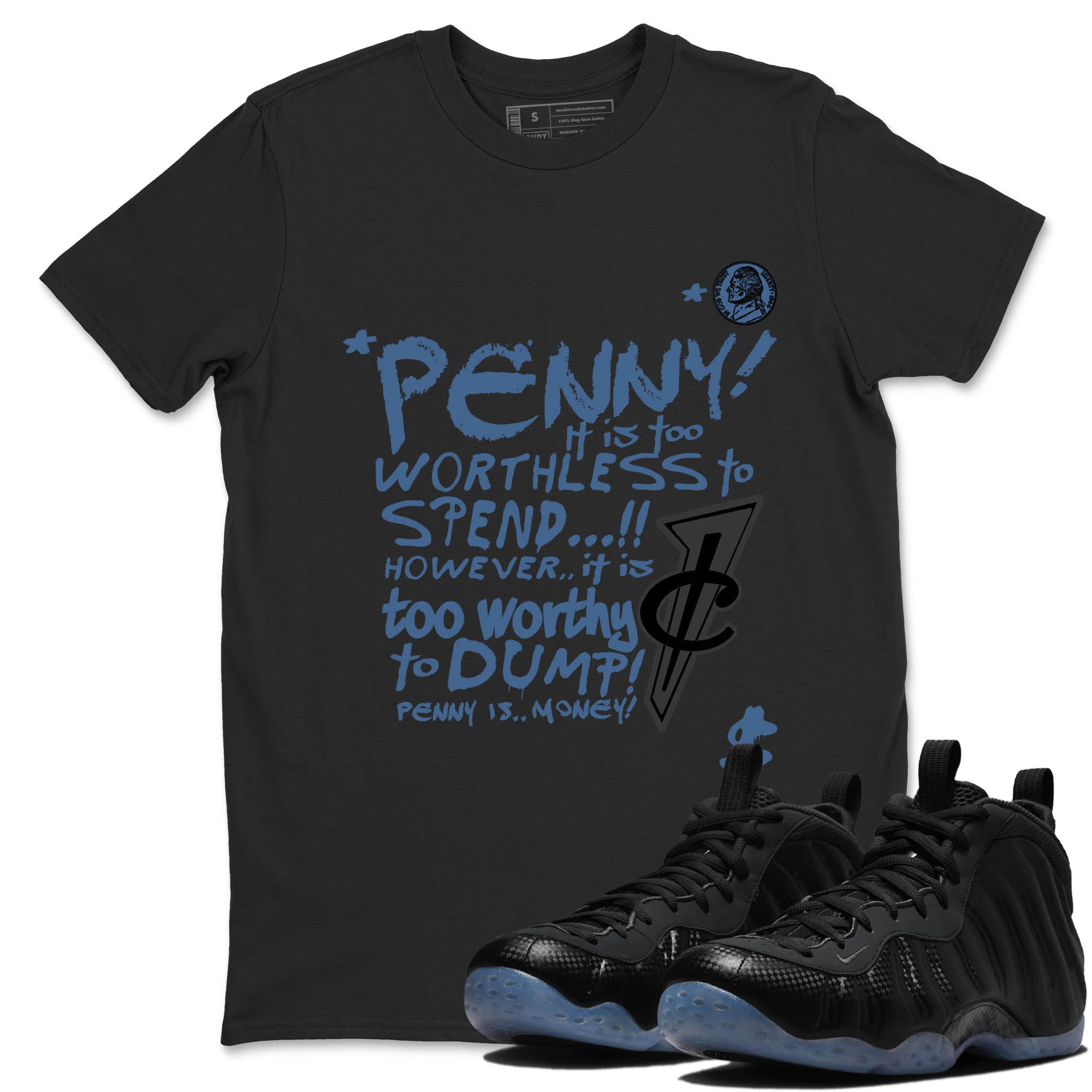 Sneaker Threads  Sneaker Tees To Match Air Foamposite One Carbon Fiber  Penny Is Graphic Tee Black 1. Perfect for Jordan releases 2025 colorways.