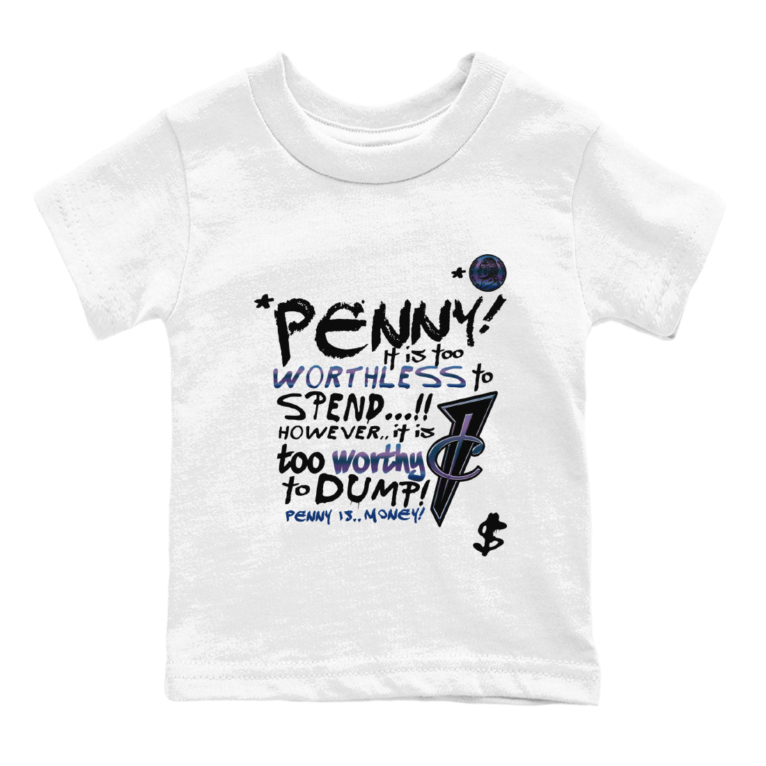 Foams One Galaxy shirts to match jordans Penny Is sneaker match tees Air Foamposite One Galaxy match shoes to clothes Drip Gear Zone Youth Baby White 2 tee