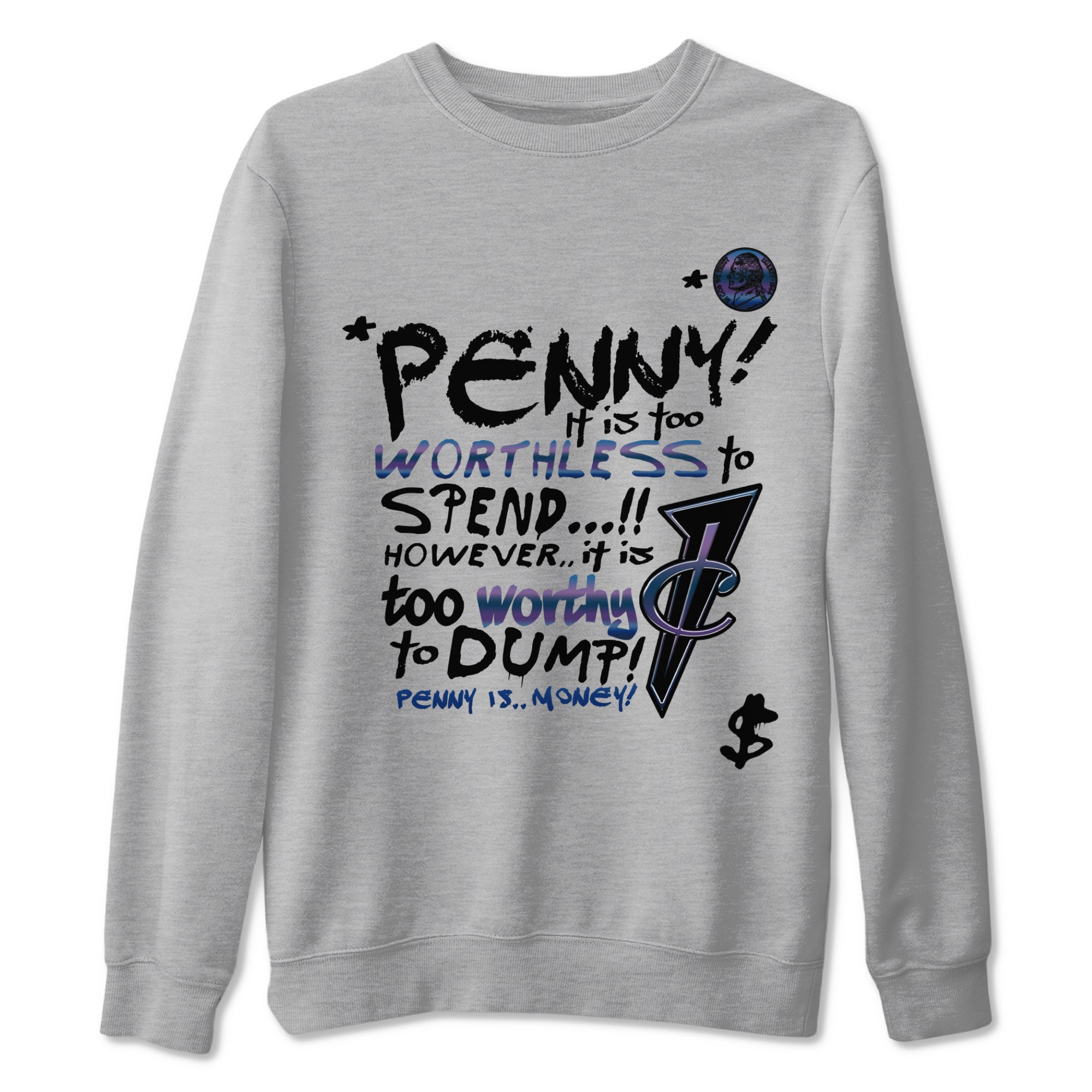 Foams One Galaxy shirts to match jordans Penny Is sneaker match tees Air Foamposite One Galaxy match shoes to clothes Drip Gear Zone unisex cotton Heather Grey 2 shirts