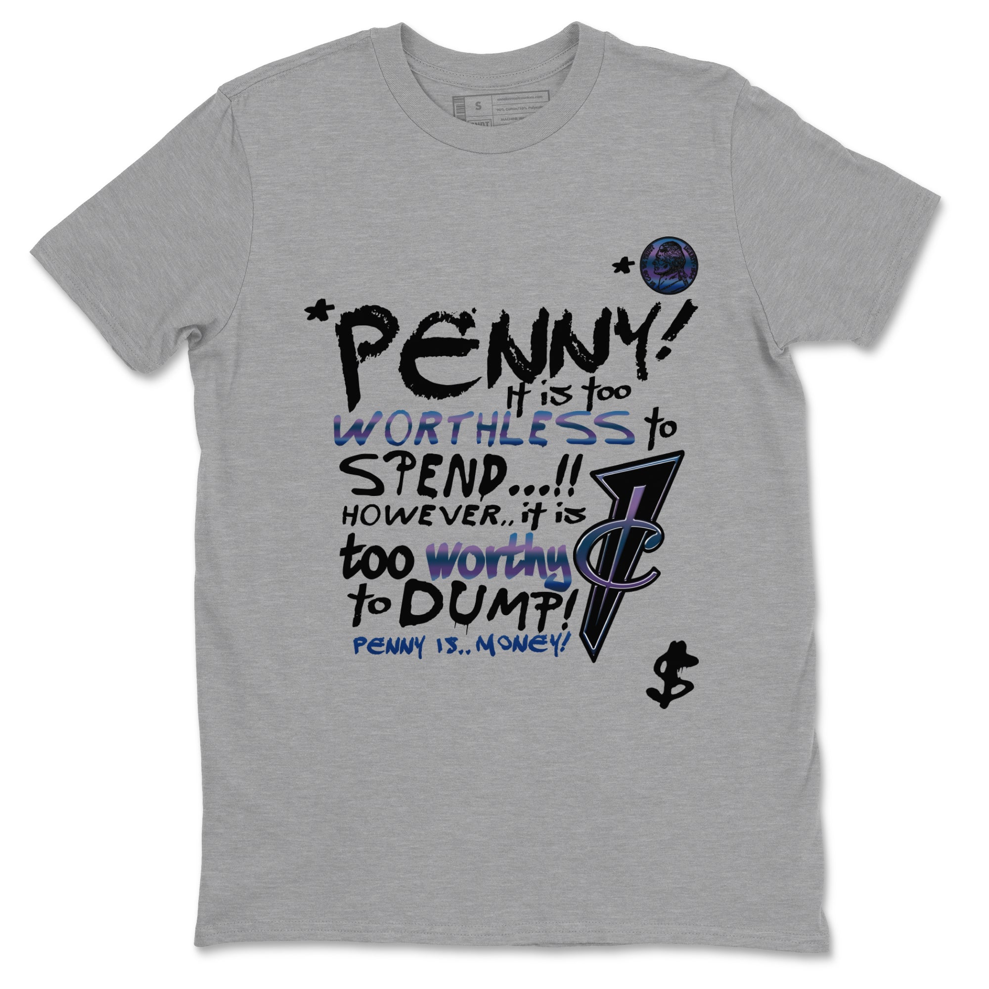 Foams One Galaxy shirts to match jordans Penny Is sneaker match tees Air Foamposite One Galaxy match shoes to clothes Drip Gear Zone unisex cotton Heather Grey 2 shirts