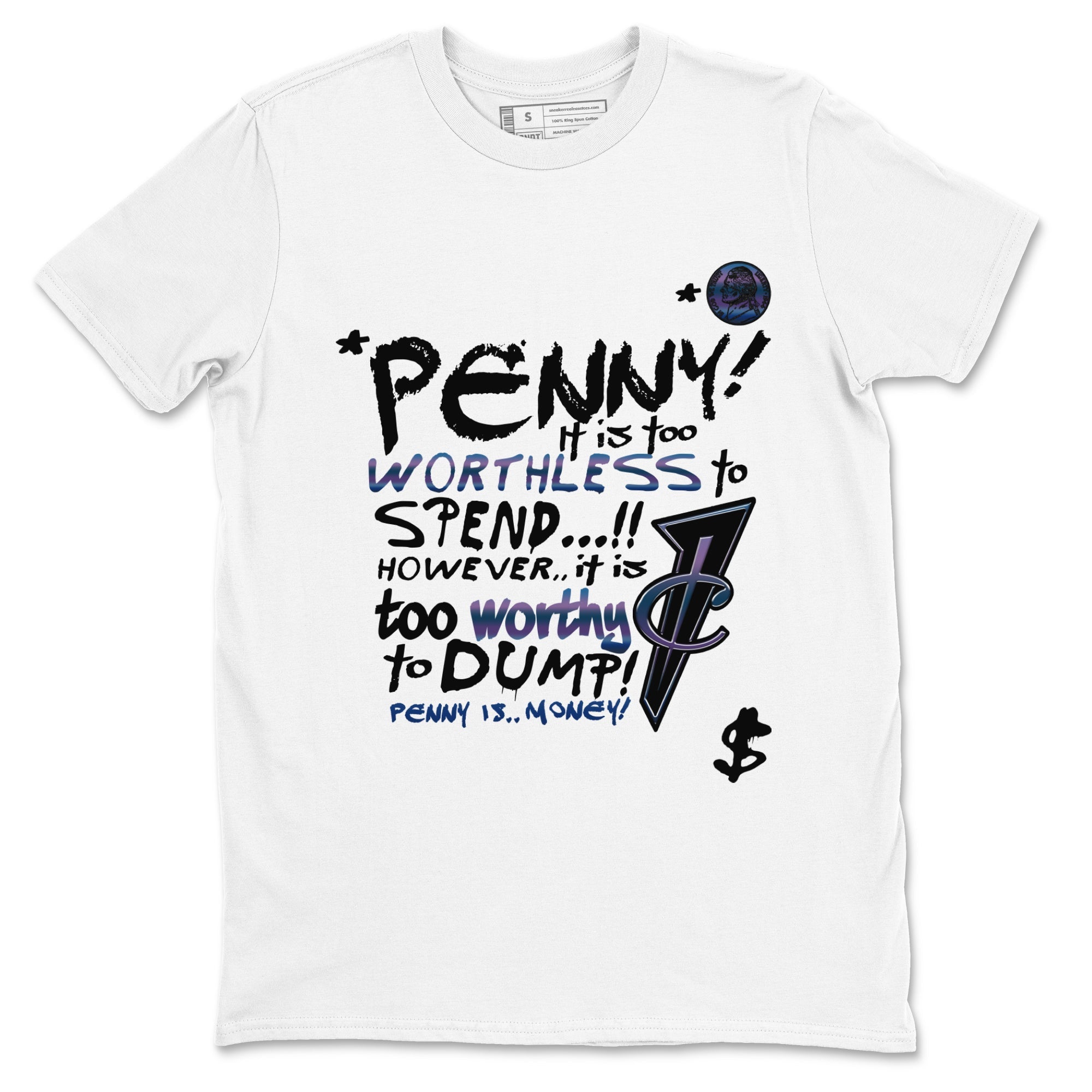 Foams One Galaxy shirts to match jordans Penny Is sneaker match tees Air Foamposite One Galaxy match shoes to clothes Drip Gear Zone unisex cotton White 2 shirts