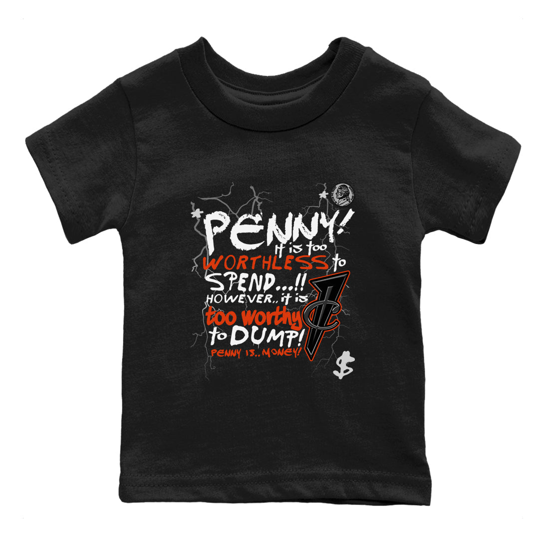 Foams One Jin shirts to match jordans Penny Is sneaker match tees Air Foamposite One Jin match shoes to clothes Drip Gear Zone Youth Baby Black 2 tee