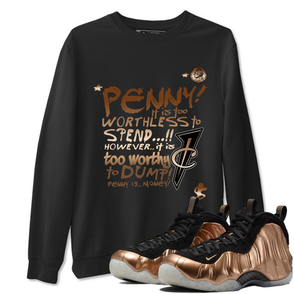 Foams One Metallic Copper shirts to match jordans Penny Is sneaker match tees Air Foamposite One Metallic Copper match shoes to clothes Drip Gear Zone unisex cotton Black 1 shirts