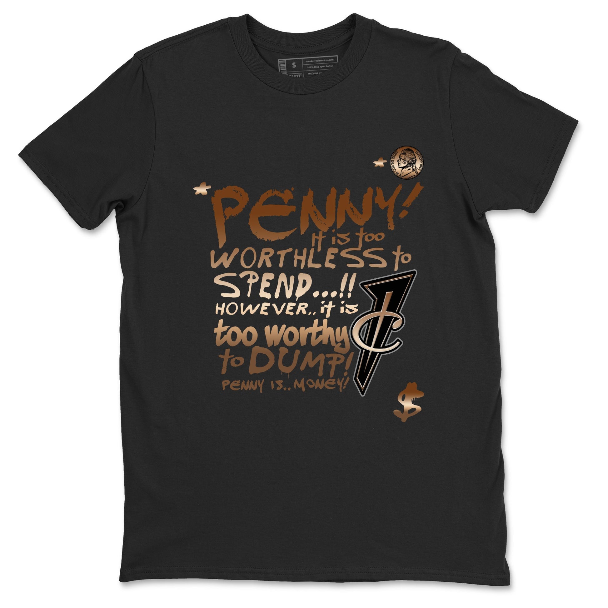 Foams One Metallic Copper shirts to match jordans Penny Is sneaker match tees Air Foamposite One Metallic Copper match shoes to clothes Drip Gear Zone unisex cotton Black 2 shirts