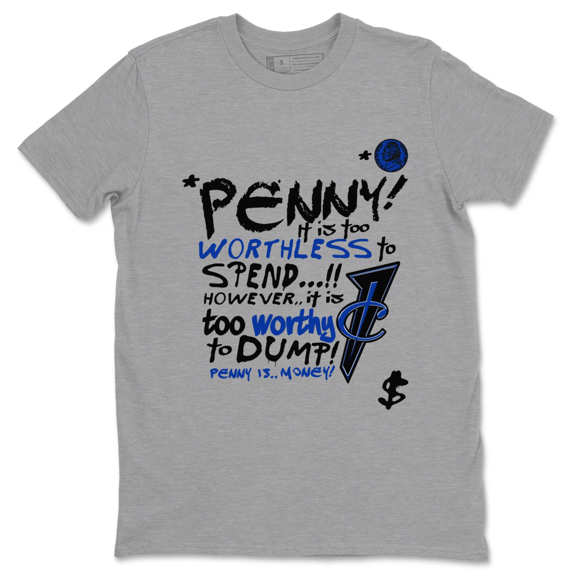 Foams One Royal shirts to match jordans Penny Is sneaker match tees Air Foamposite One Royal match shoes to clothes Drip Gear Zone unisex cotton Heather Grey 2 shirts