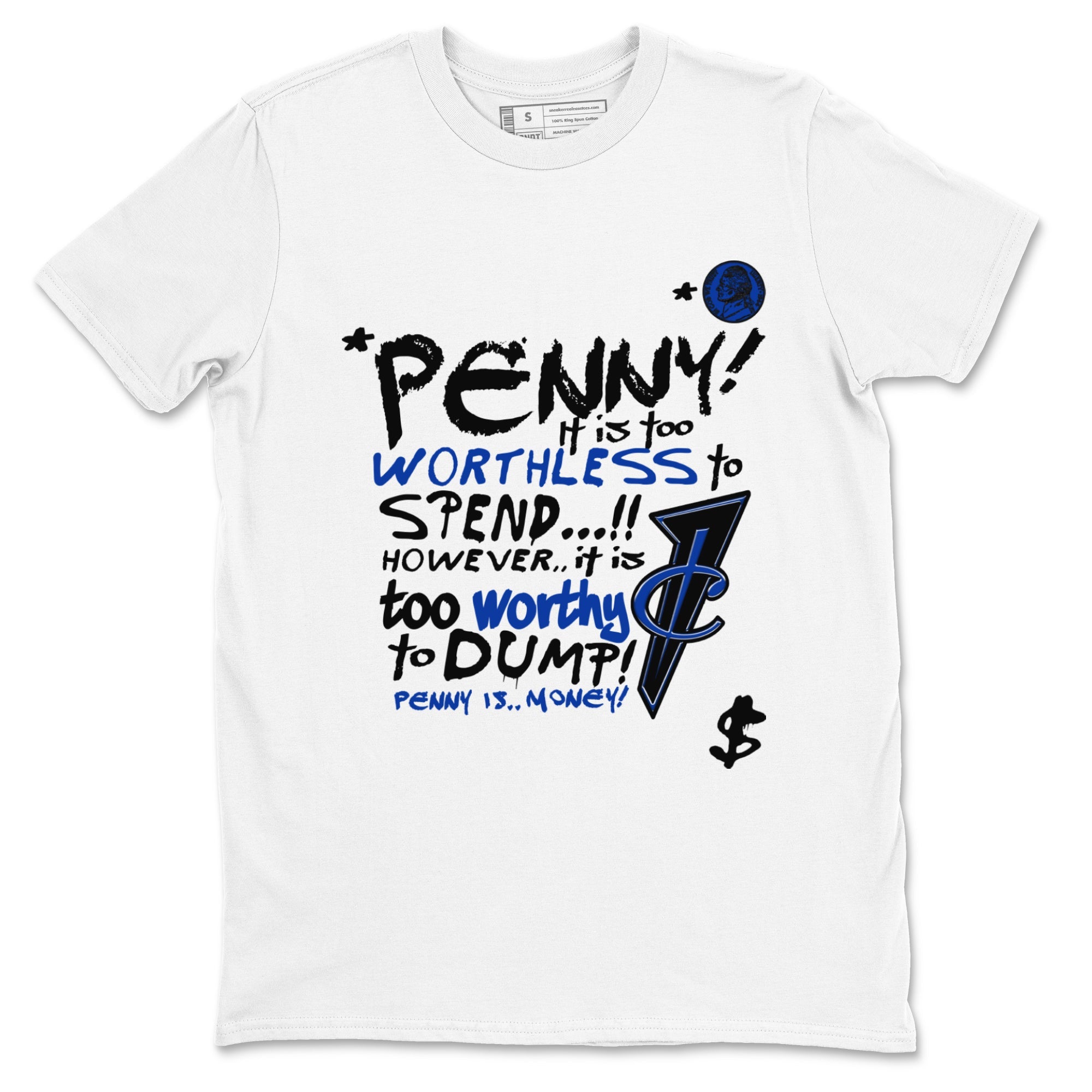 Foams One Royal shirts to match jordans Penny Is sneaker match tees Air Foamposite One Royal match shoes to clothes Drip Gear Zone unisex cotton White 2 shirts