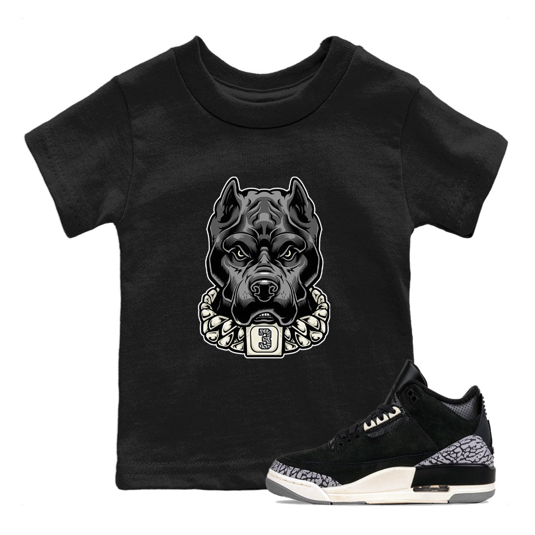 Air Jordan 3 Off Noir shirt to match jordans Pitbull sneaker tees Air Jordan 3 Retro Off Noir Drip Gear Zone Baby Toddler Black 1 T-Shirt