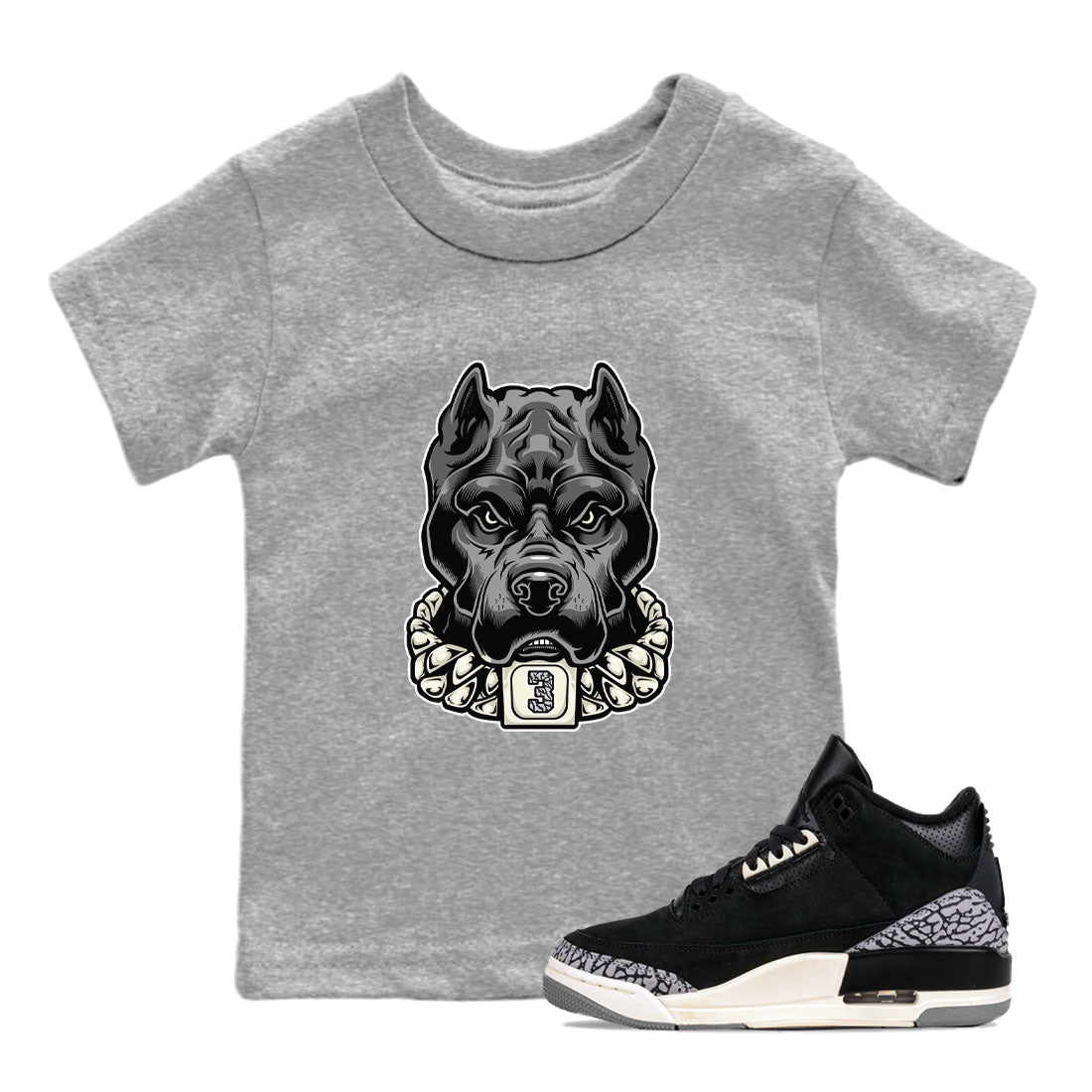 Air Jordan 3 Off Noir shirt to match jordans Pitbull sneaker tees Air Jordan 3 Retro Off Noir Drip Gear Zone Baby Toddler Heather Grey 1 T-Shirt