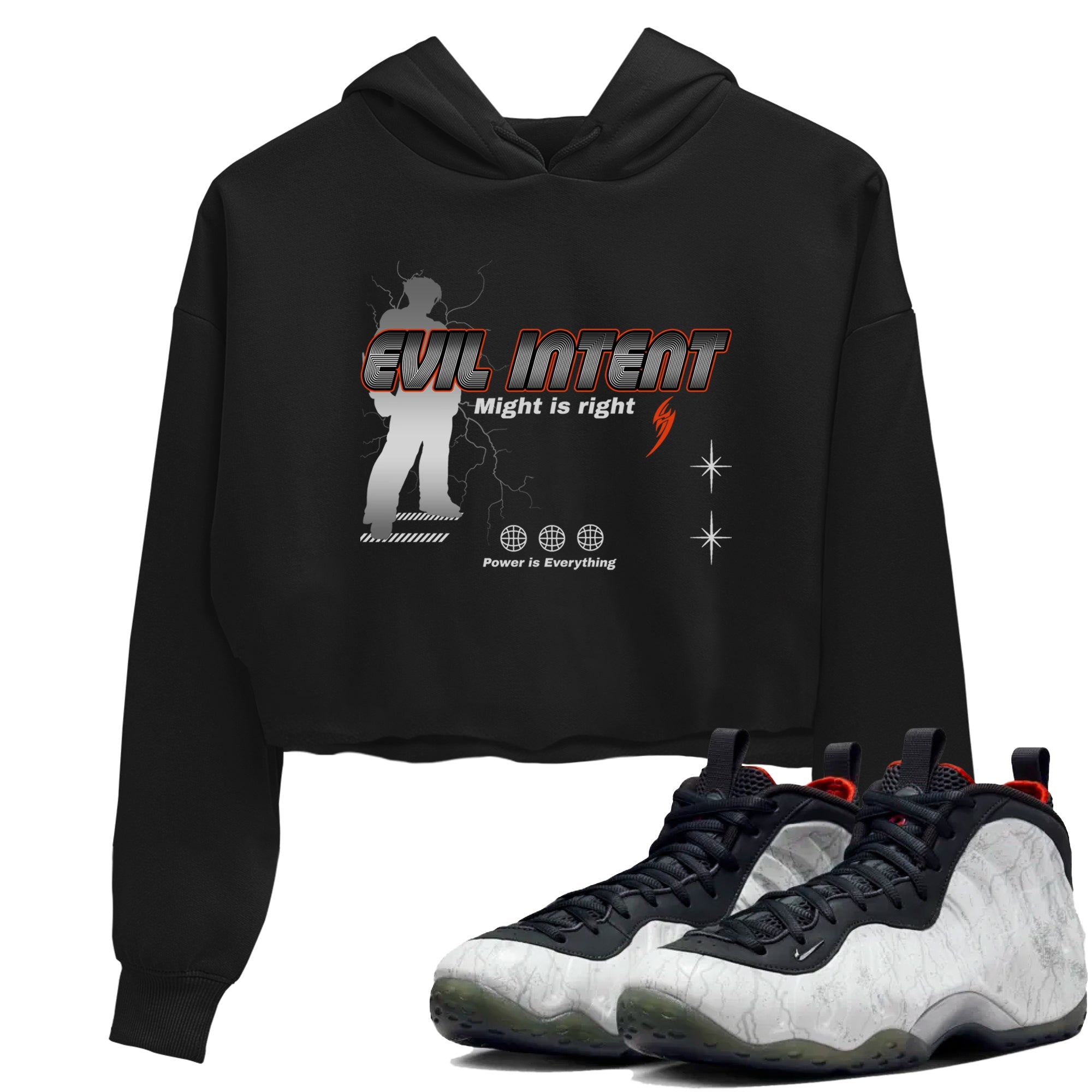 Foams One Jin shirts to match jordans Power Is Everything sneaker match tees Air Foamposite One Jin match shoes to clothes Drip Gear Zone unisex cotton Black 1 crop tee
