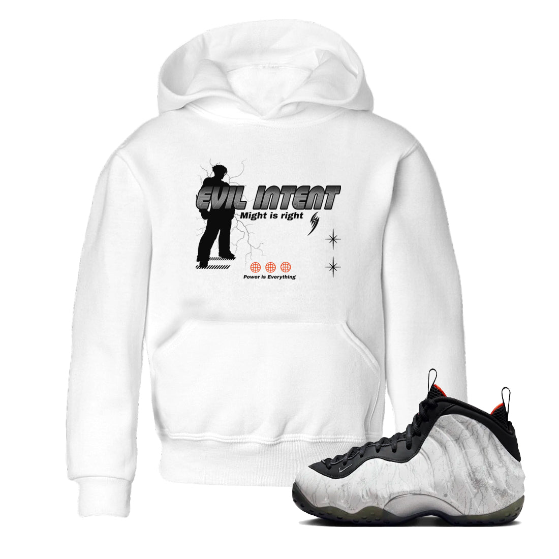 Foams One Jin shirts to match jordans Power Is Everything sneaker match tees Air Foamposite One Jin match shoes to clothes Drip Gear Zone Youth Baby White 1 tee