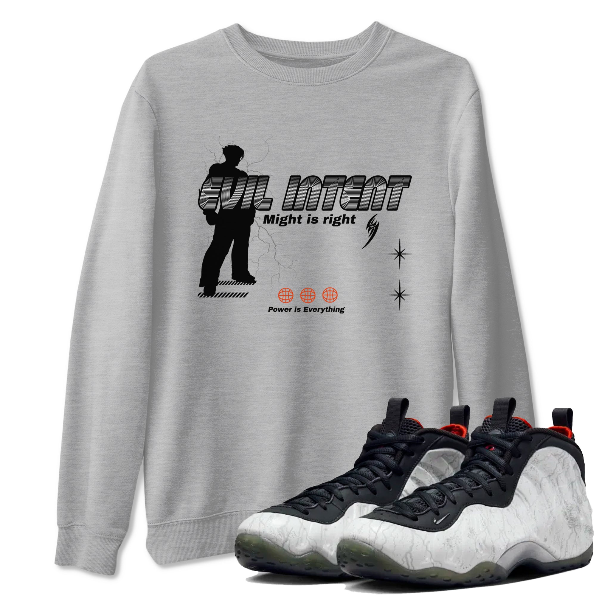 Foams One Jin shirts to match jordans Power Is Everything sneaker match tees Air Foamposite One Jin match shoes to clothes Drip Gear Zone unisex cotton Heather Grey 1 shirts