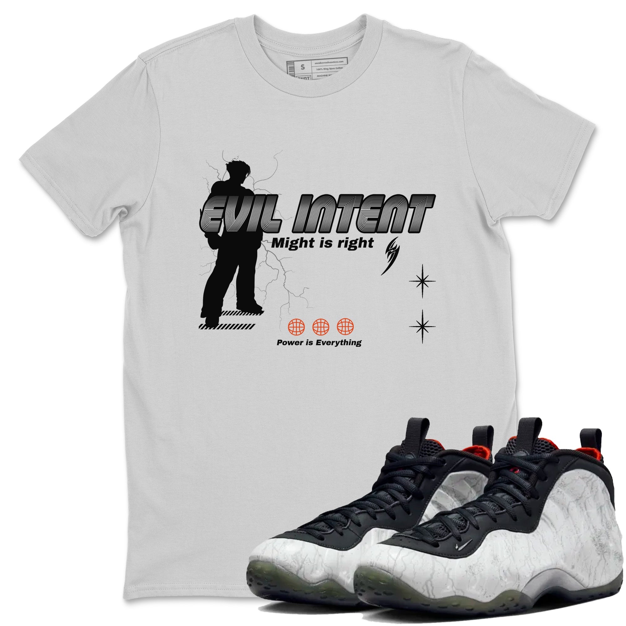 Foams One Jin shirts to match jordans Power Is Everything sneaker match tees Air Foamposite One Jin match shoes to clothes Drip Gear Zone unisex cotton Silver 1 shirts