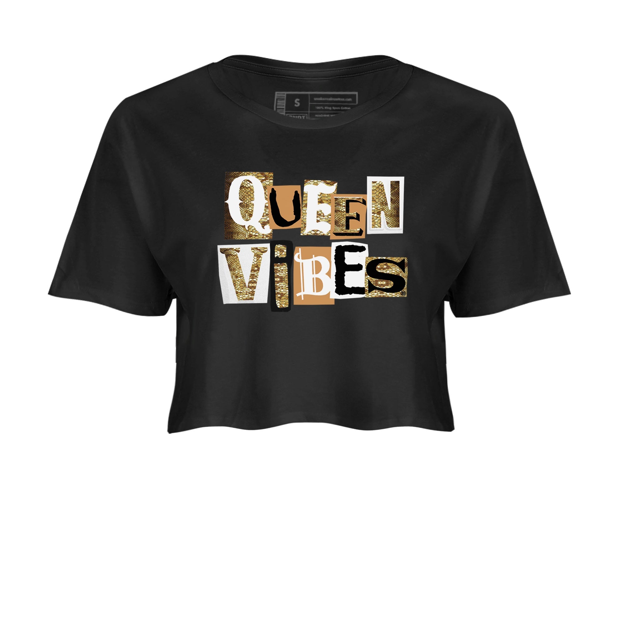 Air Force 1 Ivory Snake shirt to match jordans Queen Vibes sneaker tees Air Force 1 Ivory Snake Drip Gear Zone Black 2 crop length shirt