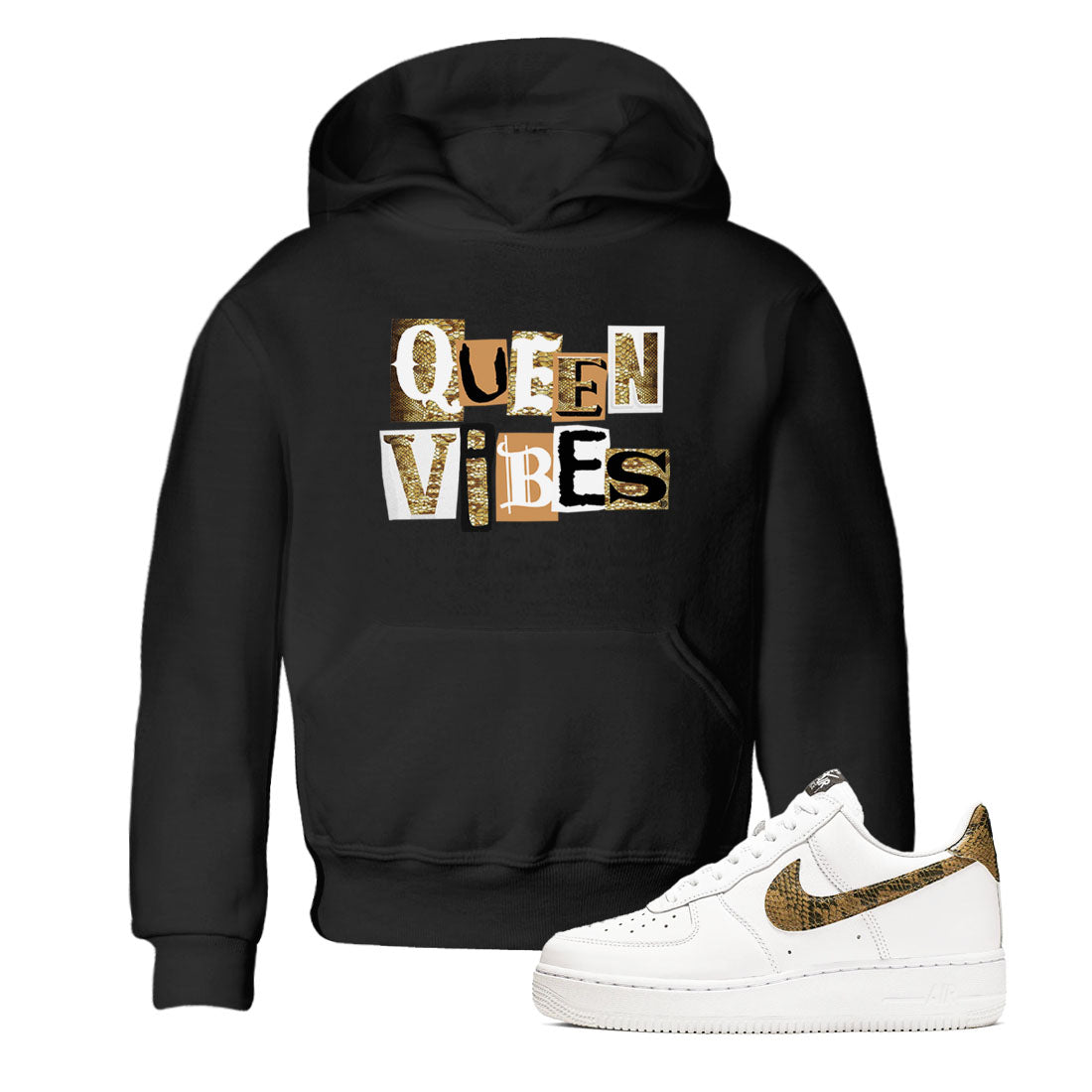 Air Force 1 Ivory Snake shirt to match jordans Queen Vibes sneaker tees Air Force 1 Ivory Snake Drip Gear Zone baby toddler Black 1 cotton Shirt