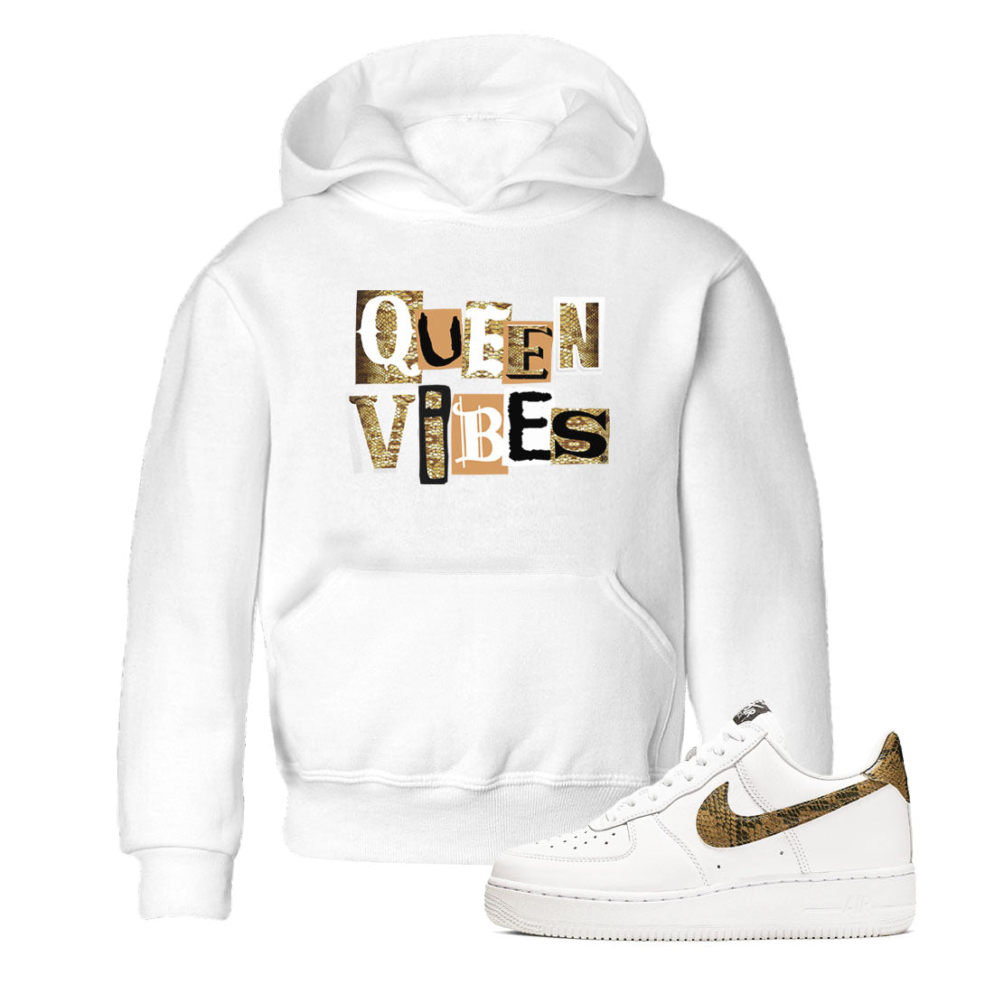 Air Force 1 Ivory Snake shirt to match jordans Queen Vibes sneaker tees Air Force 1 Ivory Snake Drip Gear Zone baby toddler White 1 cotton Shirt