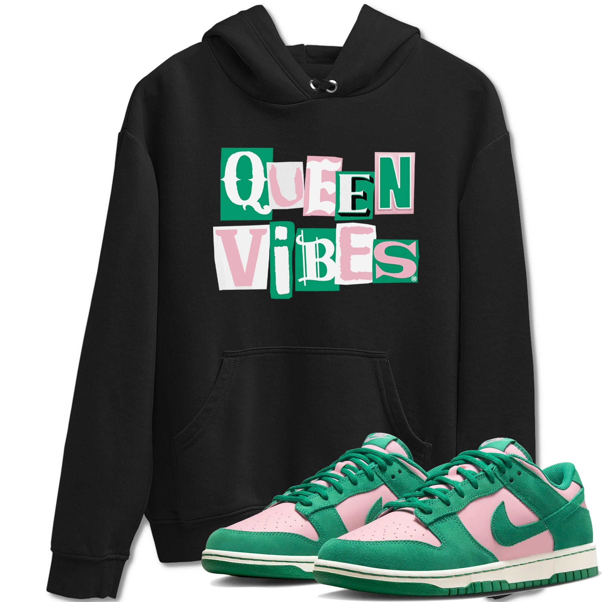 Dunk Low Medium Soft Pink Malachite shirt to match jordans Queen Vibes sneaker tees Dunks Medium Soft Pink Malachite Streetwear Brand Drip Gear Zone unisex cotton Black 1 crew neck shirt