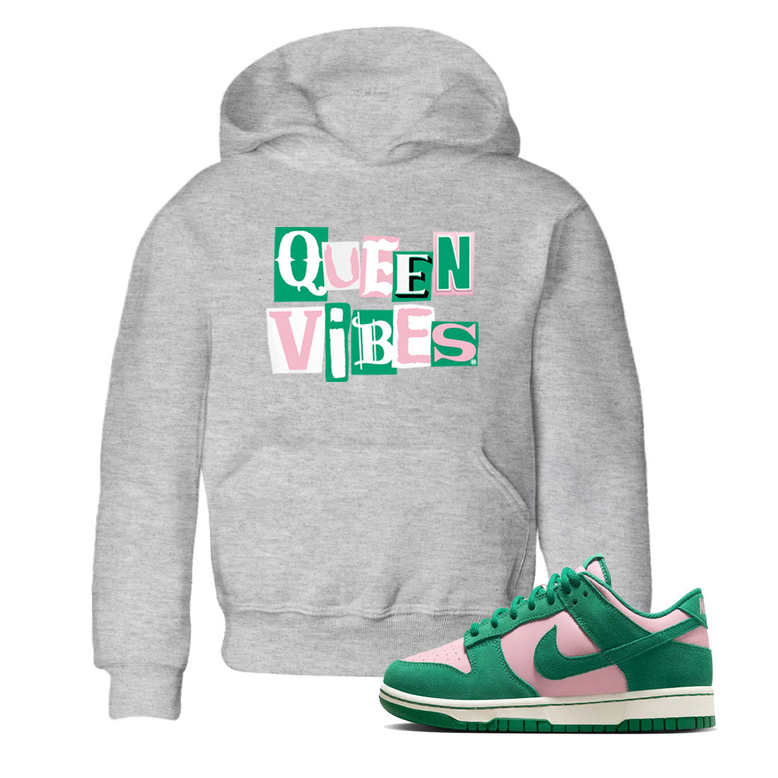 Dunk Low Medium Soft Pink Malachite shirt to match jordans Queen Vibes sneaker tees Dunks Medium Soft Pink Malachite Streetwear Brand Drip Gear Zone baby toddler Heather Grey 1 cotton Shirt