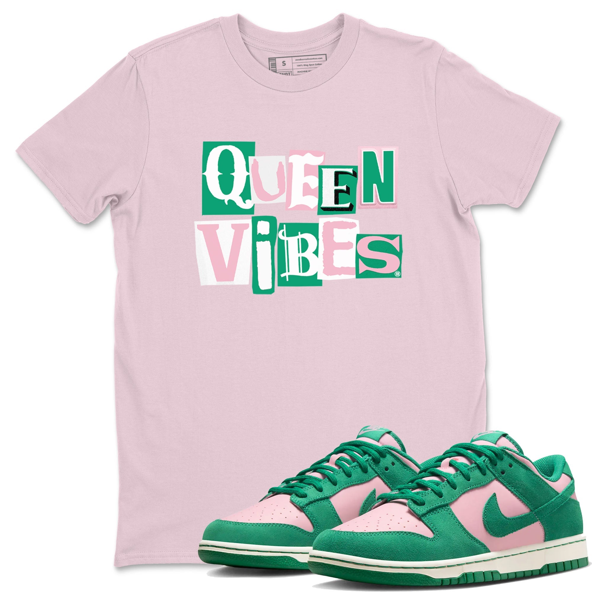 Dunk Low Medium Soft Pink Malachite shirt to match jordans Queen Vibes sneaker tees Dunks Medium Soft Pink Malachite Streetwear Brand Drip Gear Zone unisex cotton Pink 1 crew neck shirt