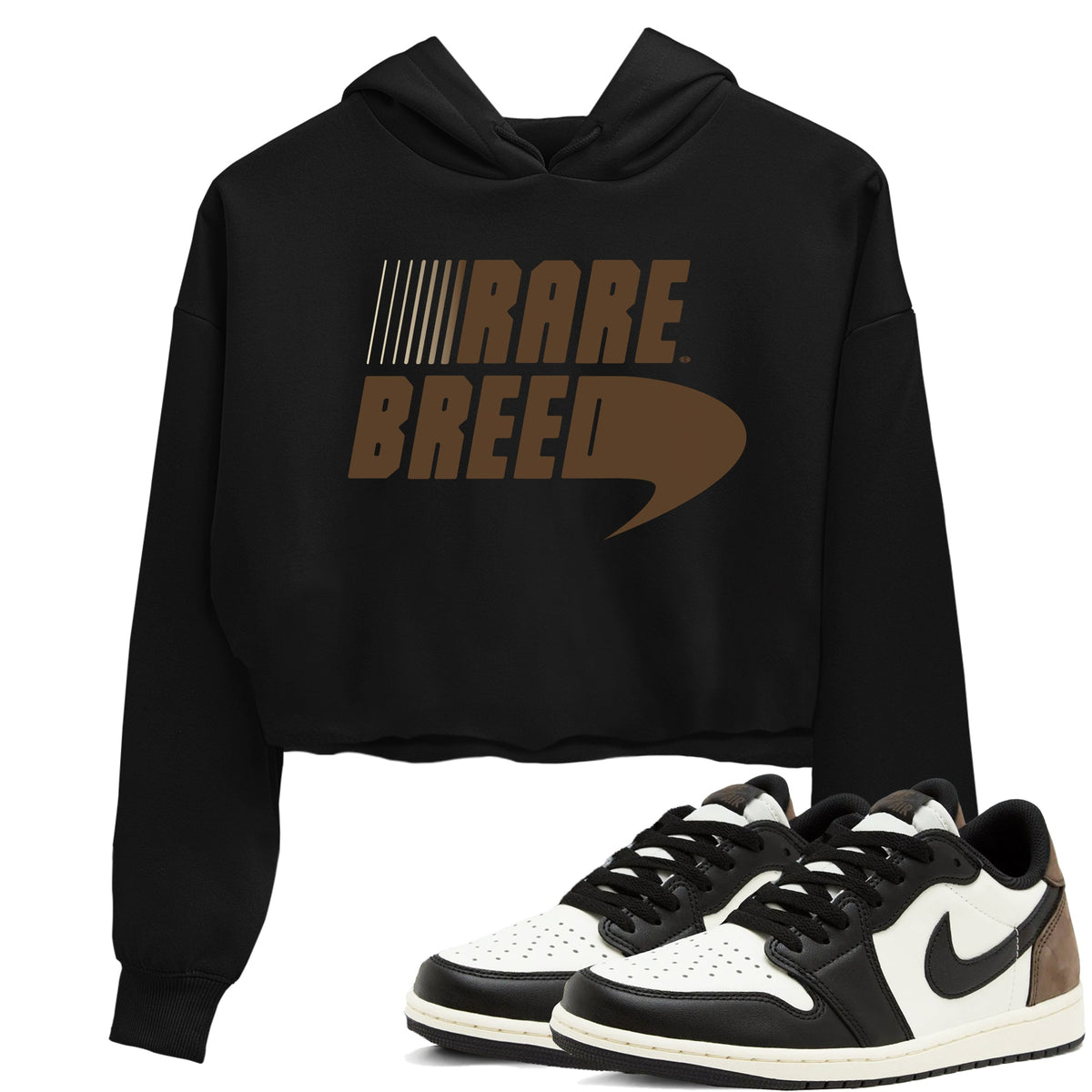 1s Mocha shirts to match jordans Rare Breed sneaker match tees Air Jordan 1 Mocha match shoes to clothes Drip Gear Zone unisex cotton Black 1 crop tee