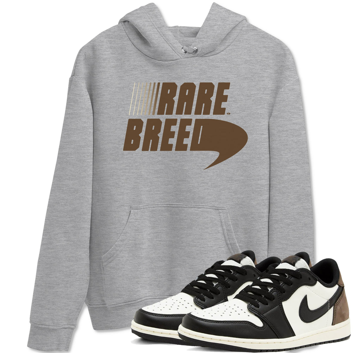 1s Mocha shirts to match jordans Rare Breed sneaker match tees Air Jordan 1 Mocha match shoes to clothes Drip Gear Zone unisex cotton Heather Grey 1 shirts