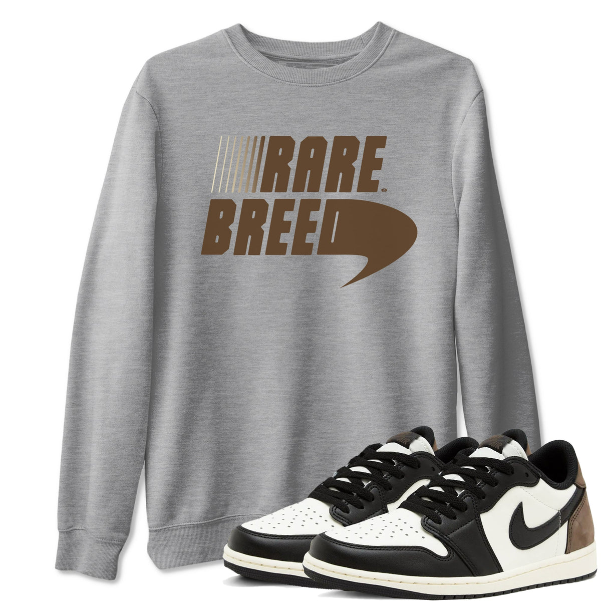 1s Mocha shirts to match jordans Rare Breed sneaker match tees Air Jordan 1 Mocha match shoes to clothes Drip Gear Zone unisex cotton Heather Grey 1 shirts