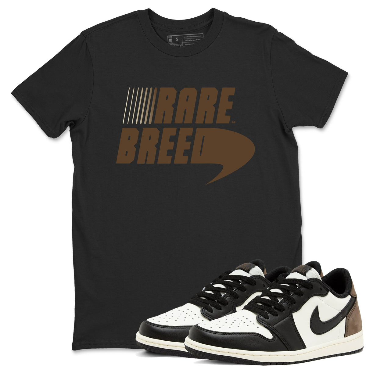 1s Mocha shirts to match jordans Rare Breed sneaker match tees Air Jordan 1 Mocha match shoes to clothes Drip Gear Zone unisex cotton Black 1 shirts