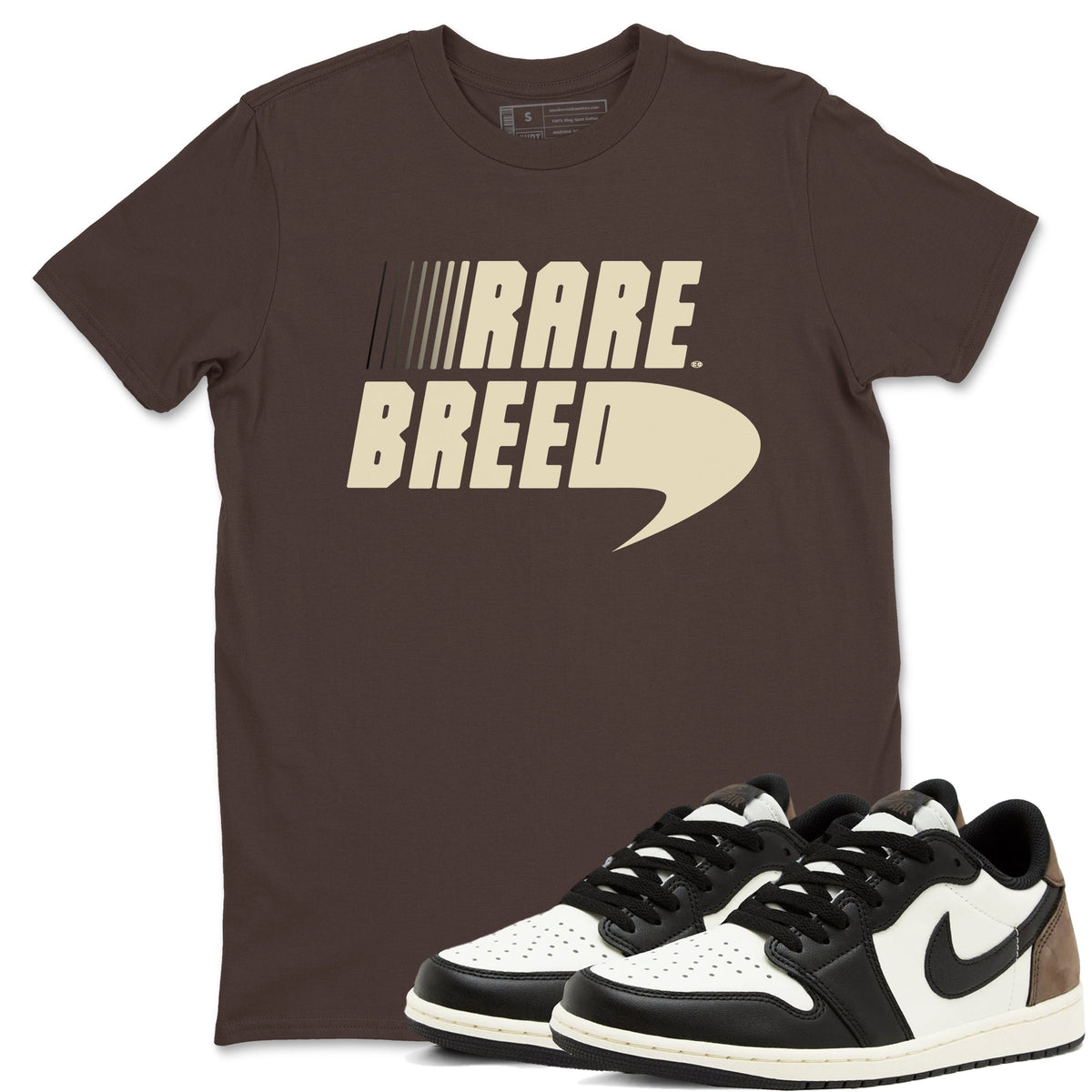 1s Mocha shirts to match jordans Rare Breed sneaker match tees Air Jordan 1 Mocha match shoes to clothes Drip Gear Zone unisex cotton Dark Chocolate 1 shirts