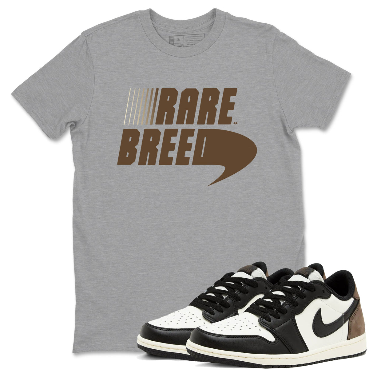 1s Mocha shirts to match jordans Rare Breed sneaker match tees Air Jordan 1 Mocha match shoes to clothes Drip Gear Zone unisex cotton Heather Grey 1 shirts