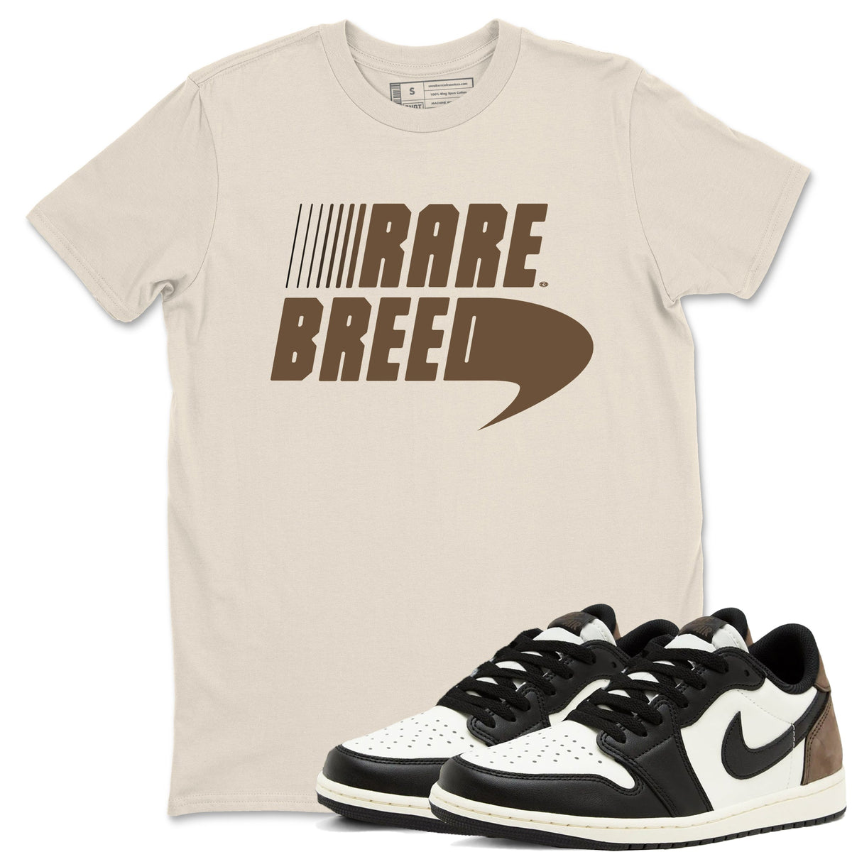1s Mocha shirts to match jordans Rare Breed sneaker match tees Air Jordan 1 Mocha match shoes to clothes Drip Gear Zone unisex cotton Natural 1 shirts