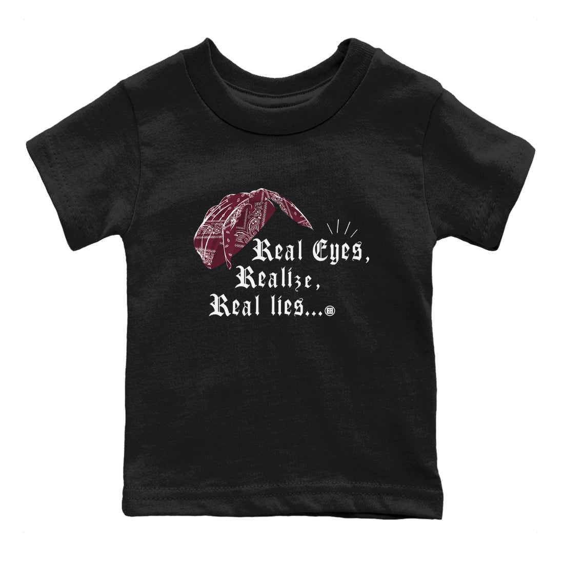 Air Jordan 1 High OG Metallic Burgundy shirts to match jordans Real Eyes Realize Real Lies sneaker match tees Air Jordan 1 Metallic Burgundy Drip Gear Zone streetwear brand Baby and Youth Black 2 cotton tee