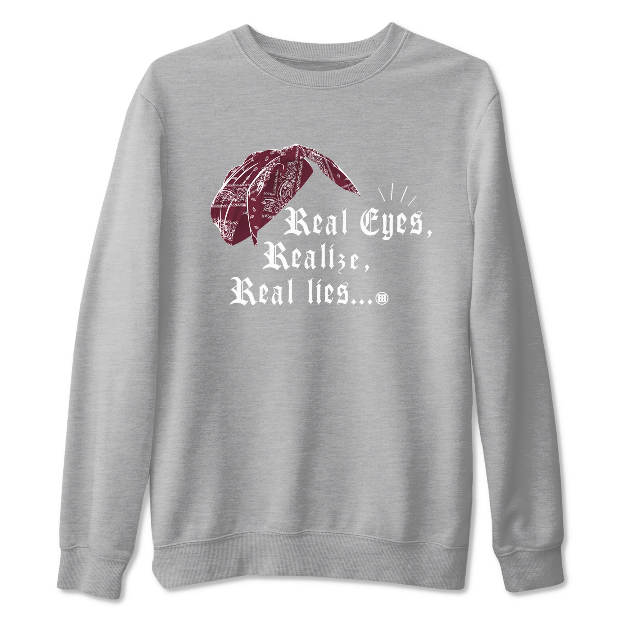 Air Jordan 1 High OG Metallic Burgundy shirts to match jordans Real Eyes Realize Real Lies sneaker match tees Air Jordan 1 Metallic Burgundy Drip Gear Zone streetwear brand Heather Grey 2 unisex cotton tee