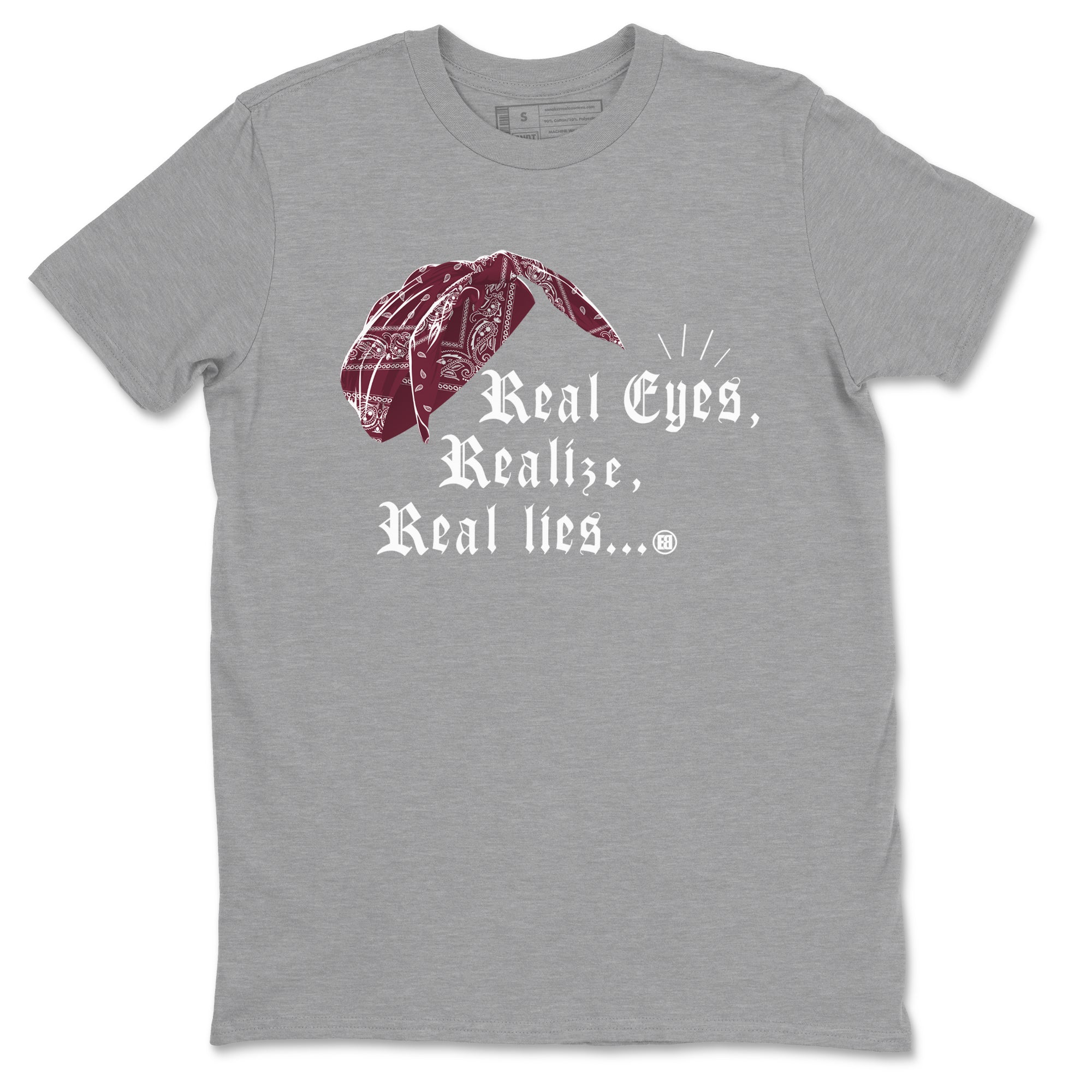 Air Jordan 1 High OG Metallic Burgundy shirts to match jordans Real Eyes Realize Real Lies sneaker match tees Air Jordan 1 Metallic Burgundy Drip Gear Zone streetwear brand Heather Grey 2 unisex cotton tee