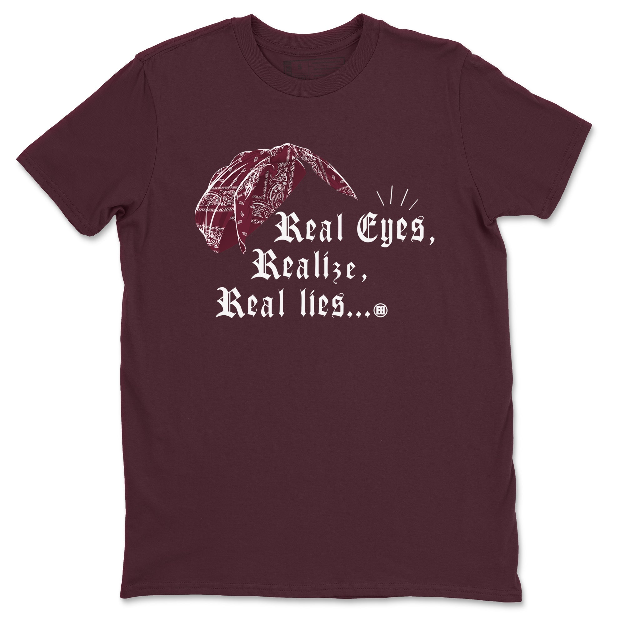 Air Jordan 1 High OG Metallic Burgundy shirts to match jordans Real Eyes Realize Real Lies sneaker match tees Air Jordan 1 Metallic Burgundy Drip Gear Zone streetwear brand Maroon 2 unisex cotton tee