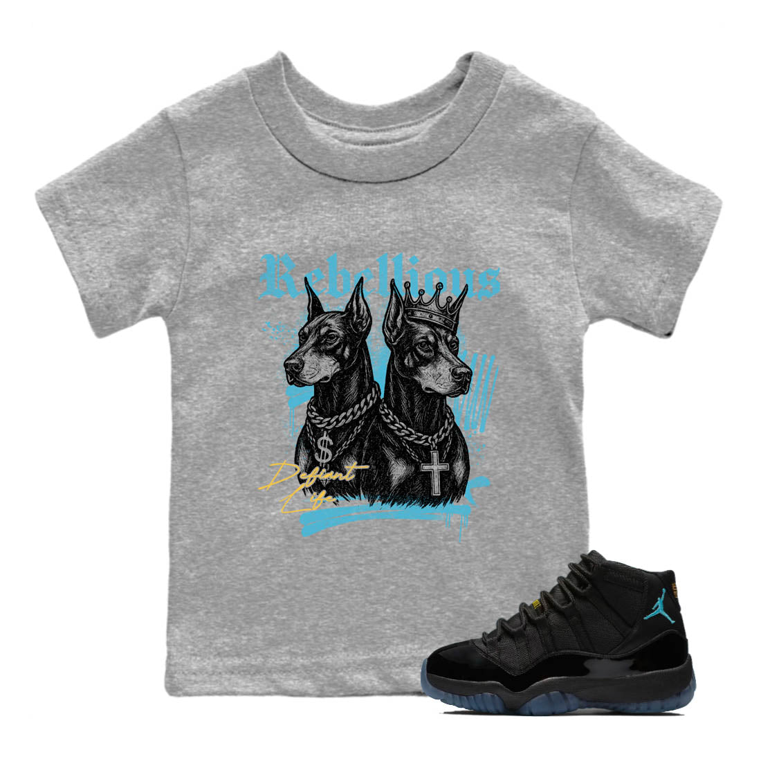 Sneaker Threads  Sneaker Tees To Match Air Jordan 11 Retro Gamma  Rebellious Youth Graphic Tee Heather Grey 1. Perfect for Jordan releases 2025 colorways.