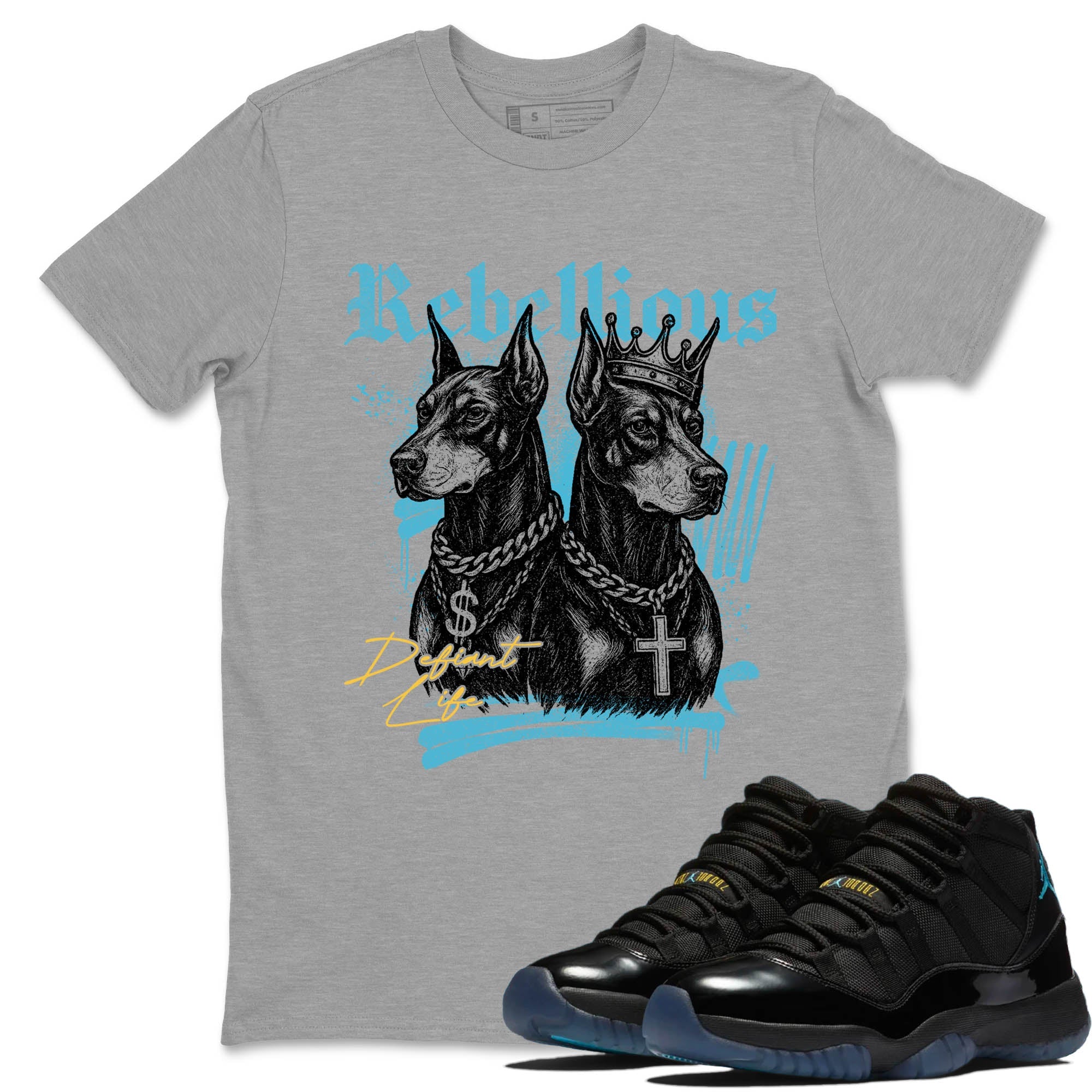Sneaker Threads  Sneaker Tees To Match Air Jordan 11 Retro Gamma  Rebellious Graphic Tee Heather Grey 1. Perfect for Jordan releases 2025 colorways.