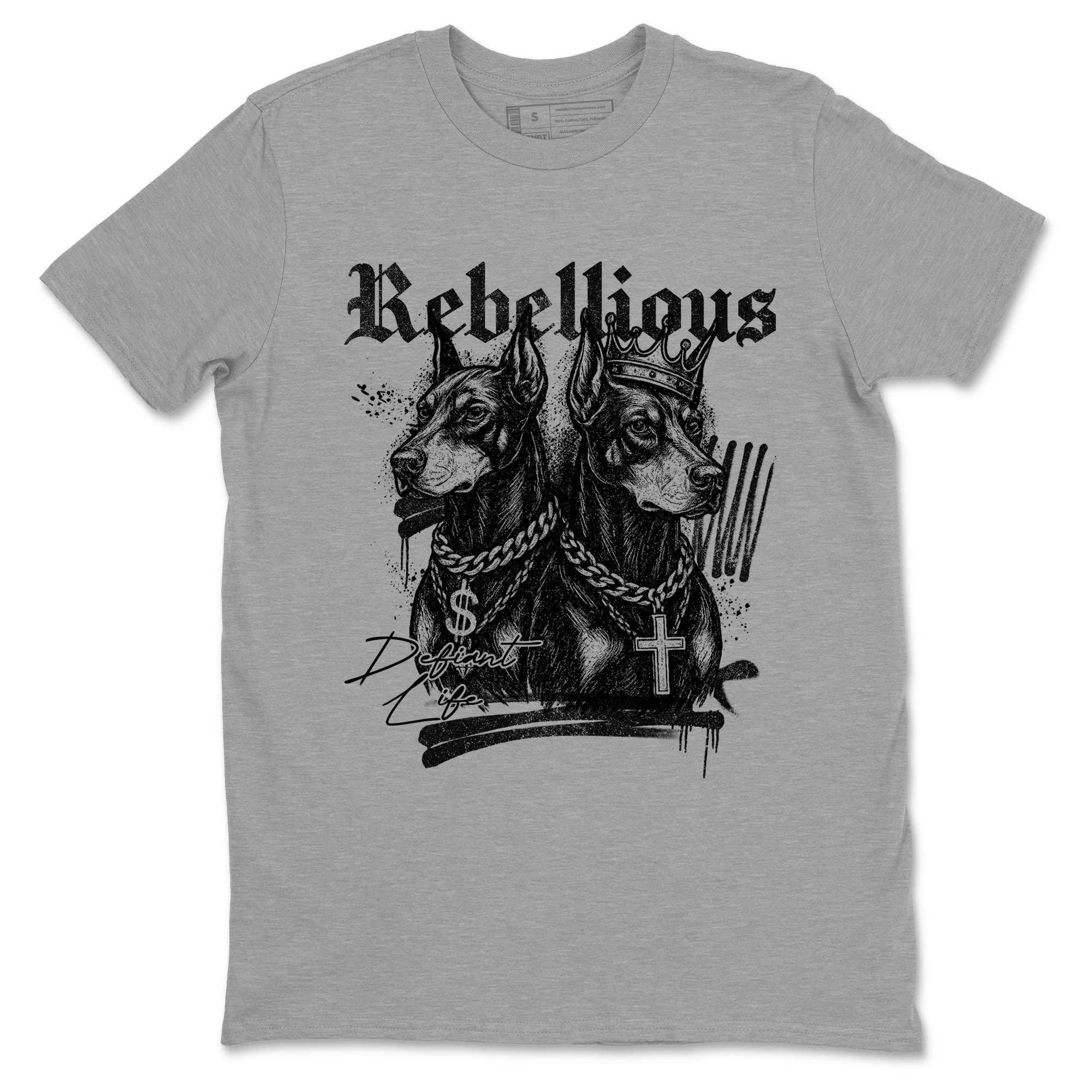 Sneaker Threads  Sneaker Tees To Match Air Jordan 4 Black Cat  Rebellious Graphic Tee Heather Grey 2. Perfect for Jordan releases 2025 colorways.