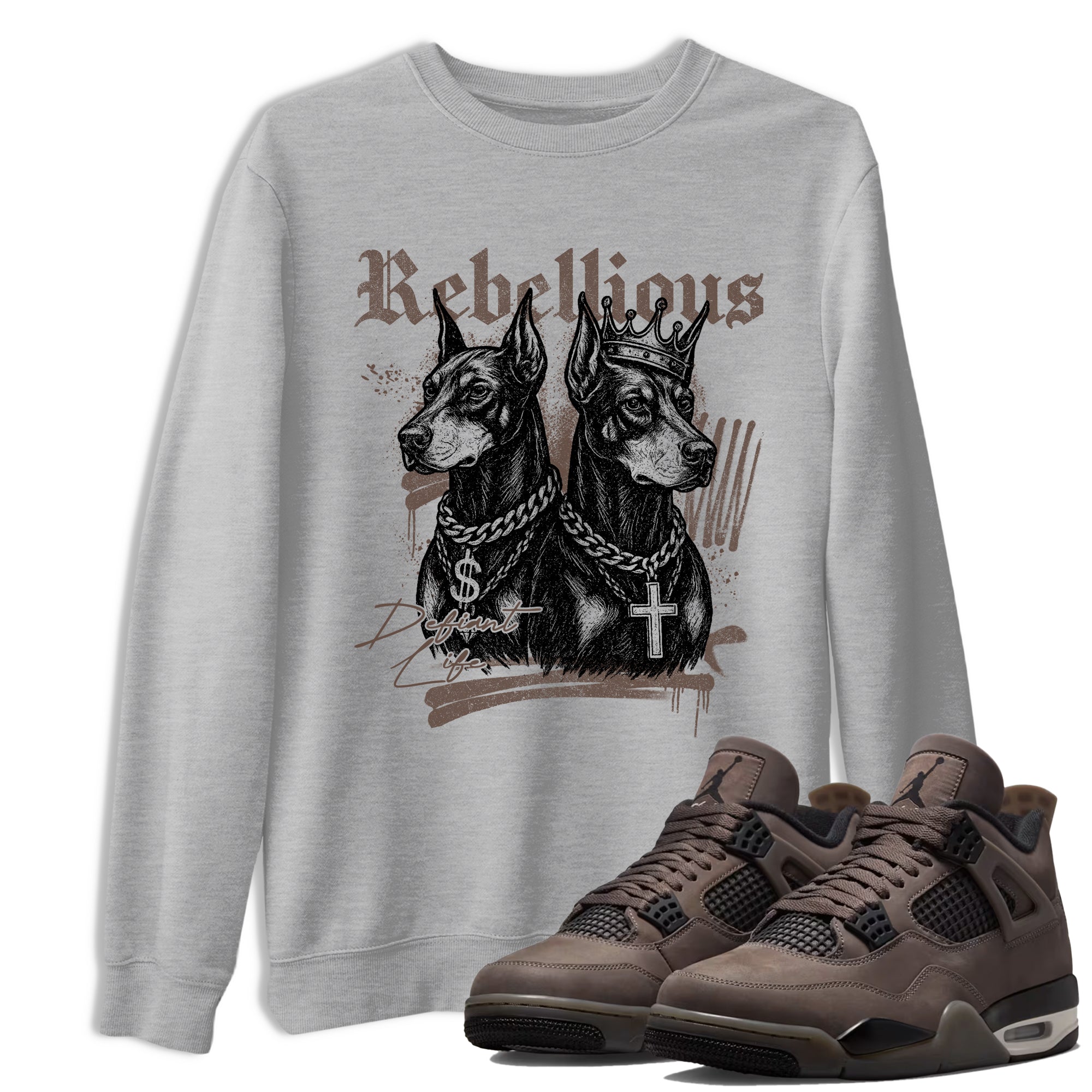 Sneaker match tees  Sneaker Tees To Match Air Jordan 4 Cave Stone Shoes  Rebellious Tee Heather Grey 1