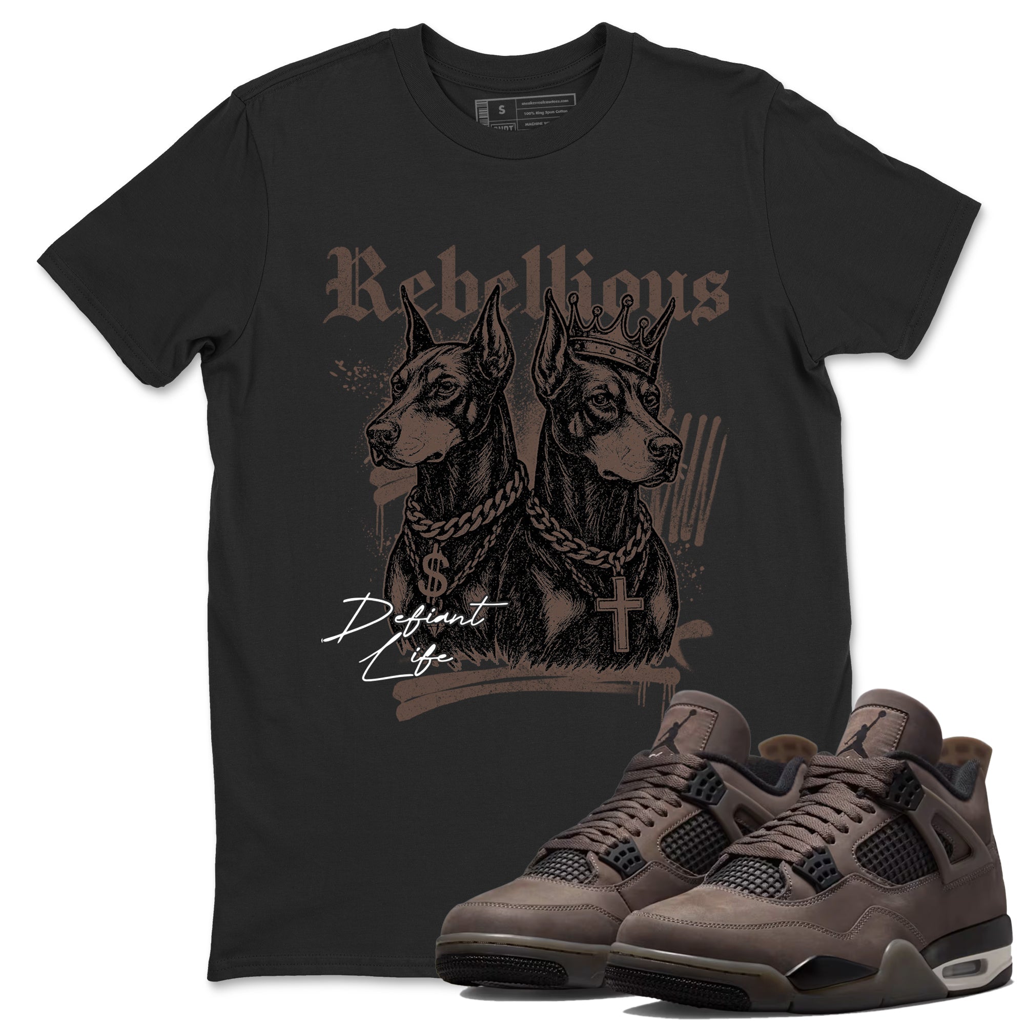 Sneaker match tees  Sneaker Tees To Match Air Jordan 4 Cave Stone Shoes  Rebellious Tee Black 1