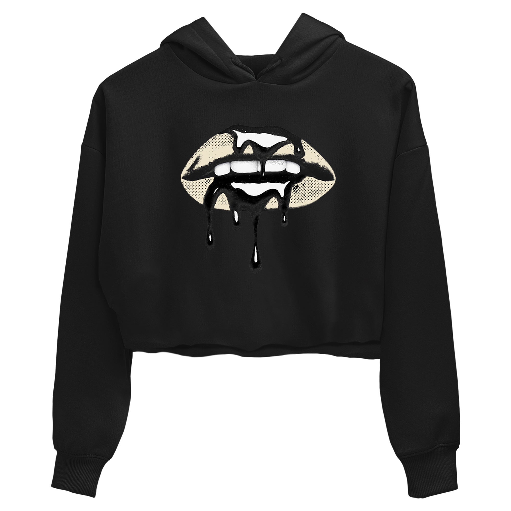 Sneaker Threads  Sneaker Tees To Match Air Foamposite One Pearl  Retro Dripping Lips Crop Tee Black 2. Perfect for Jordan releases 2025 colorways.