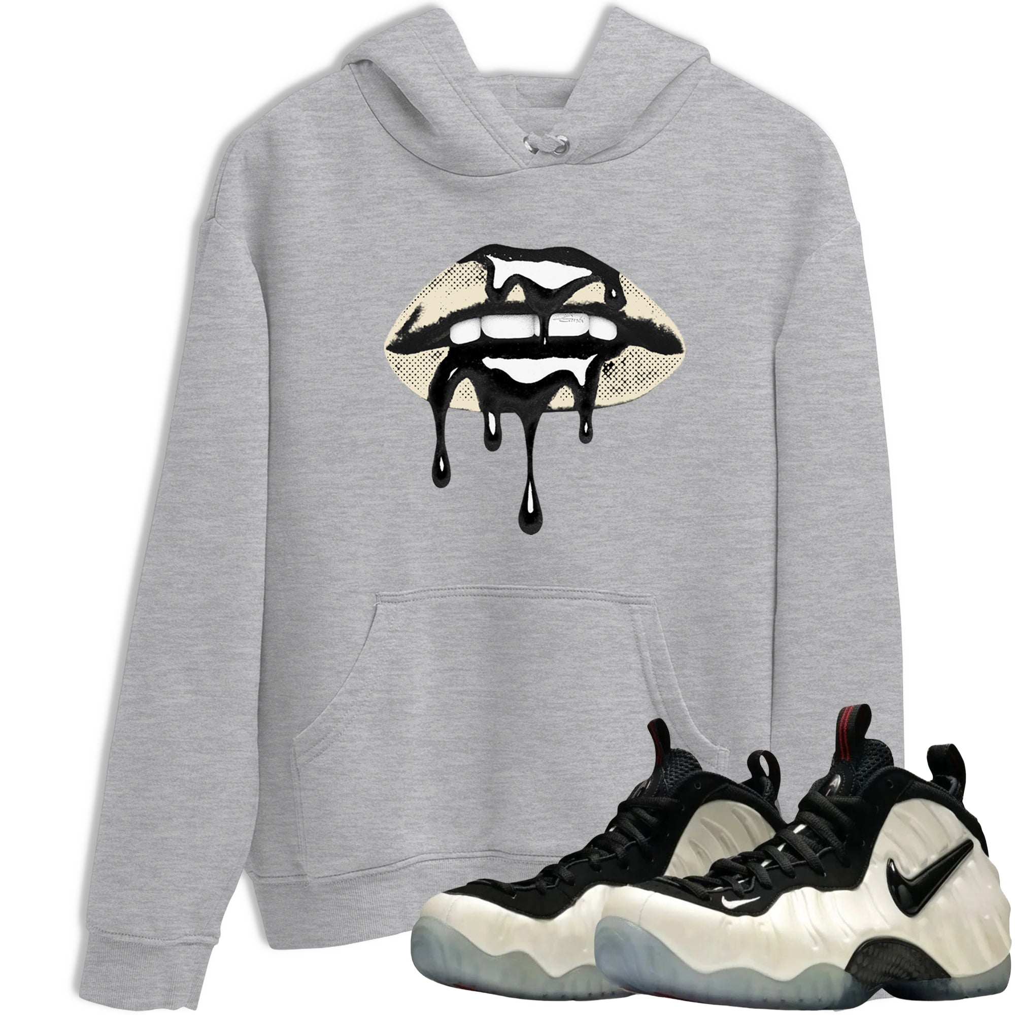 Sneaker Threads  Sneaker Tees To Match Air Foamposite One Pearl  Retro Dripping Lips Graphic Tee Heather Grey 1. Perfect for Jordan releases 2025 colorways.