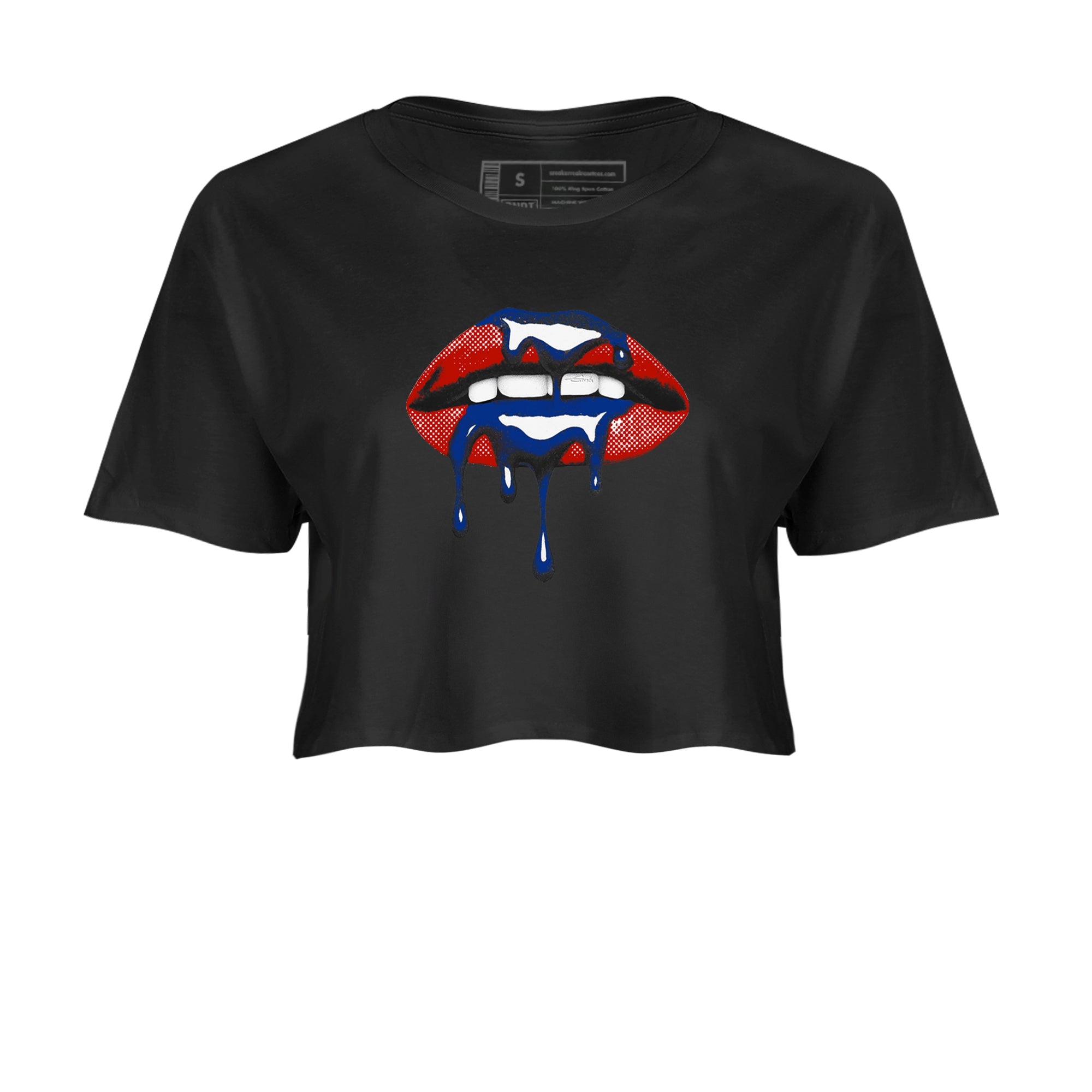 Sneaker Threads  Sneaker Tees To Match Air Jordan 11 Rare Air  Retro Dripping Lips Crop Tee Black 2. Perfect for Jordan releases 2025 colorways.