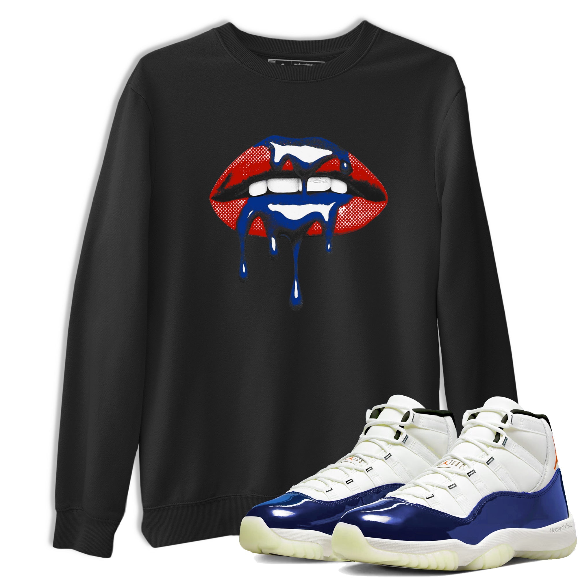 Sneaker Threads  Sneaker Tees To Match Air Jordan 11 Rare Air  Retro Dripping Lips Graphic Tee Black 1. Perfect for Jordan releases 2025 colorways.