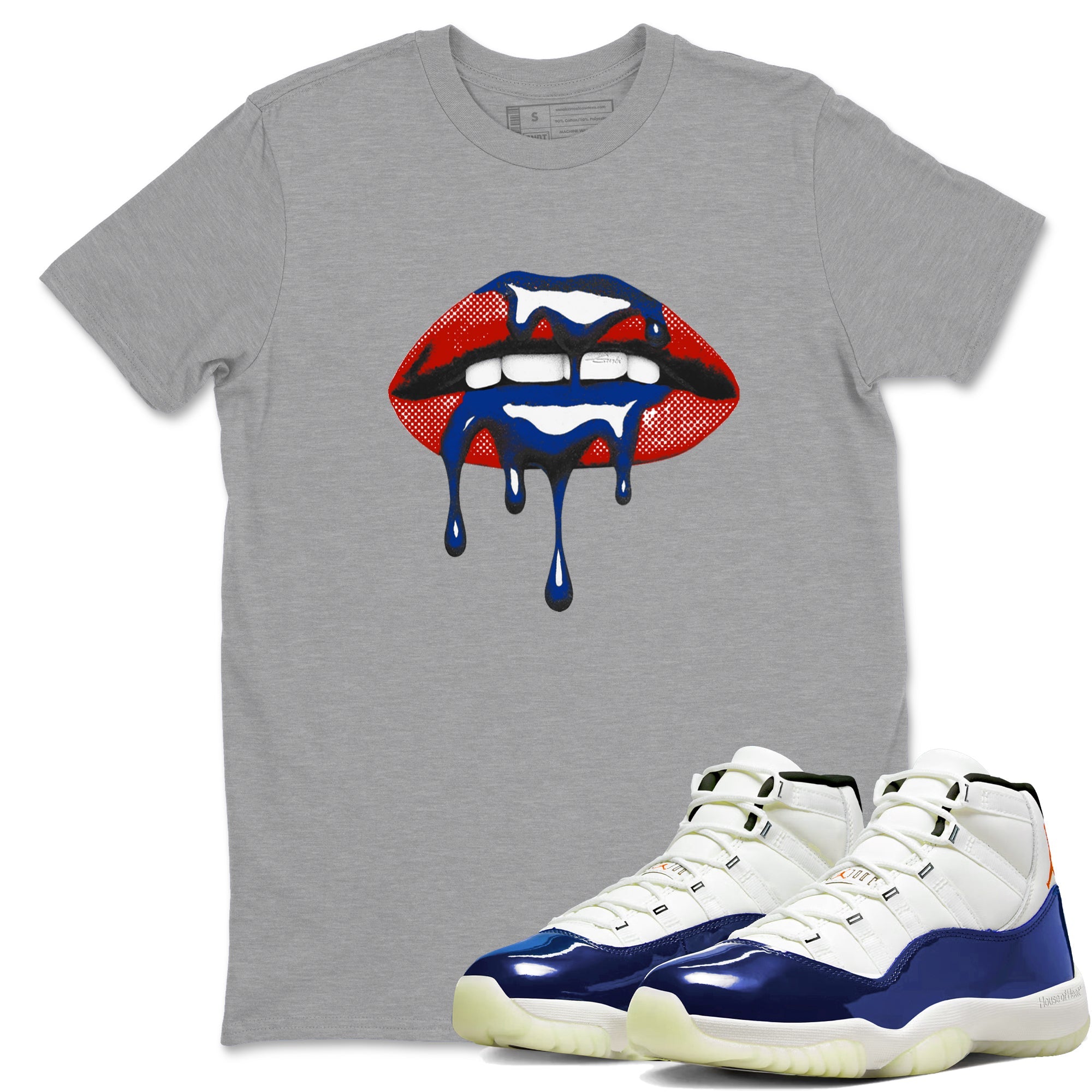 Sneaker Threads  Sneaker Tees To Match Air Jordan 11 Rare Air  Retro Dripping Lips Graphic Tee Heather Grey 1. Perfect for Jordan releases 2025 colorways.