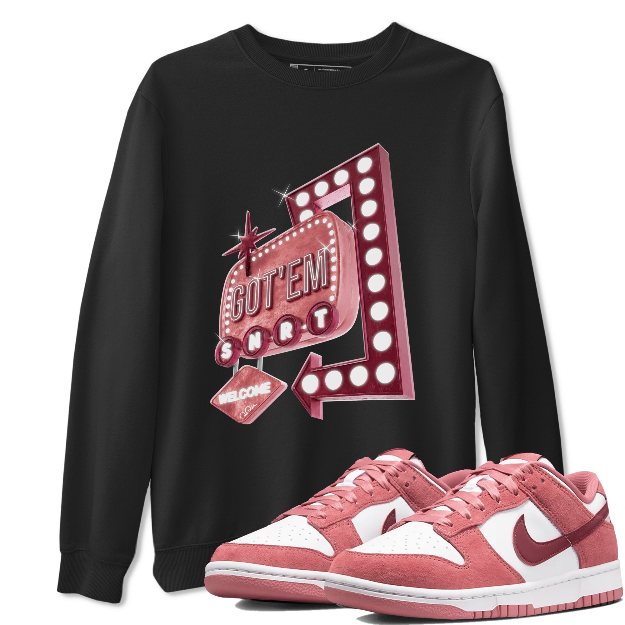 Dunk Valentines Day 2024 shirt to match jordans Retro Neon Sign sneaker tees Dunk Happy Valentines Day 2024 Drip Gear Zone Unisex Black 1 T-Shirt
