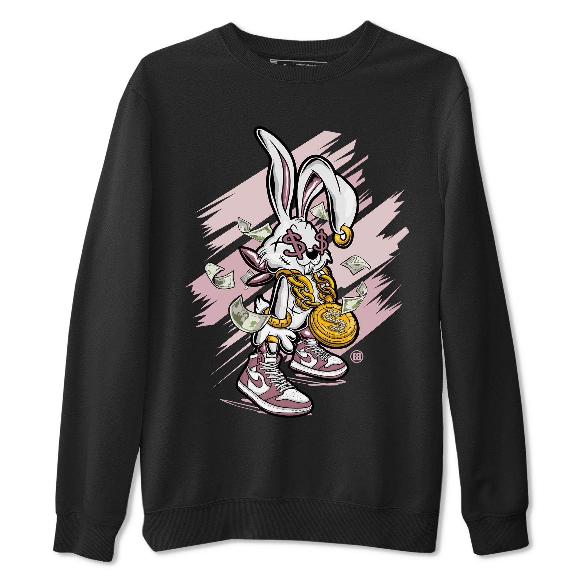 Jordan 1 High OG Mauve shirt to match jordans Rich Bunny sneaker tees Air Jordan 1 Mauve Drip Gear Zone Casual Crew Neck T-Shirt Unisex Black 2 T-Shirt