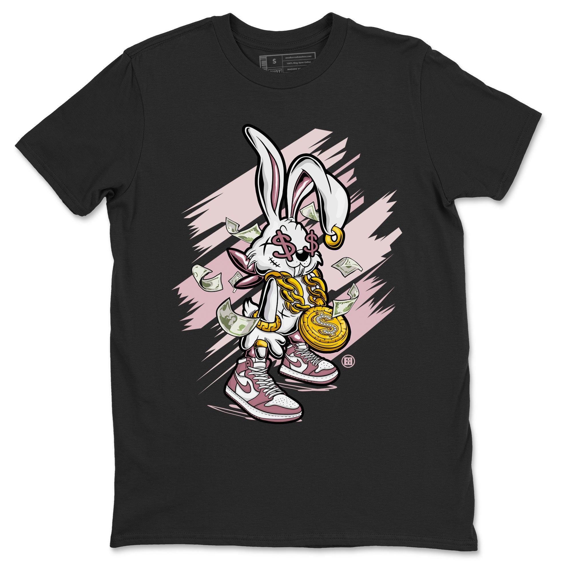 Jordan 1 High OG Mauve shirt to match jordans Rich Bunny sneaker tees Air Jordan 1 Mauve Drip Gear Zone Casual Crew Neck T-Shirt Unisex Black 2 T-Shirt